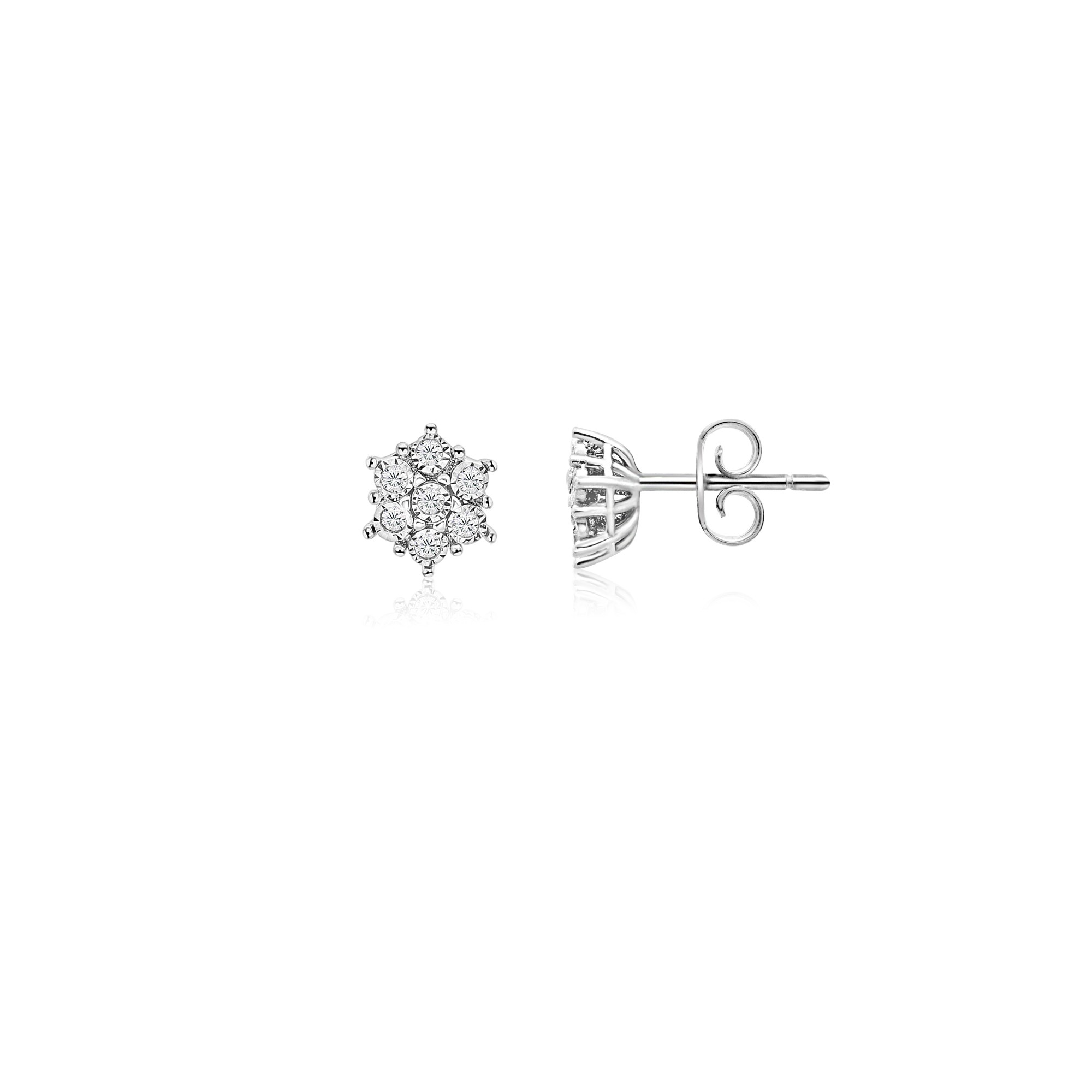 Pendientes pav&eacute; de oro blanco con diamante 0,07 ct desire srl - LUXURY MILANO