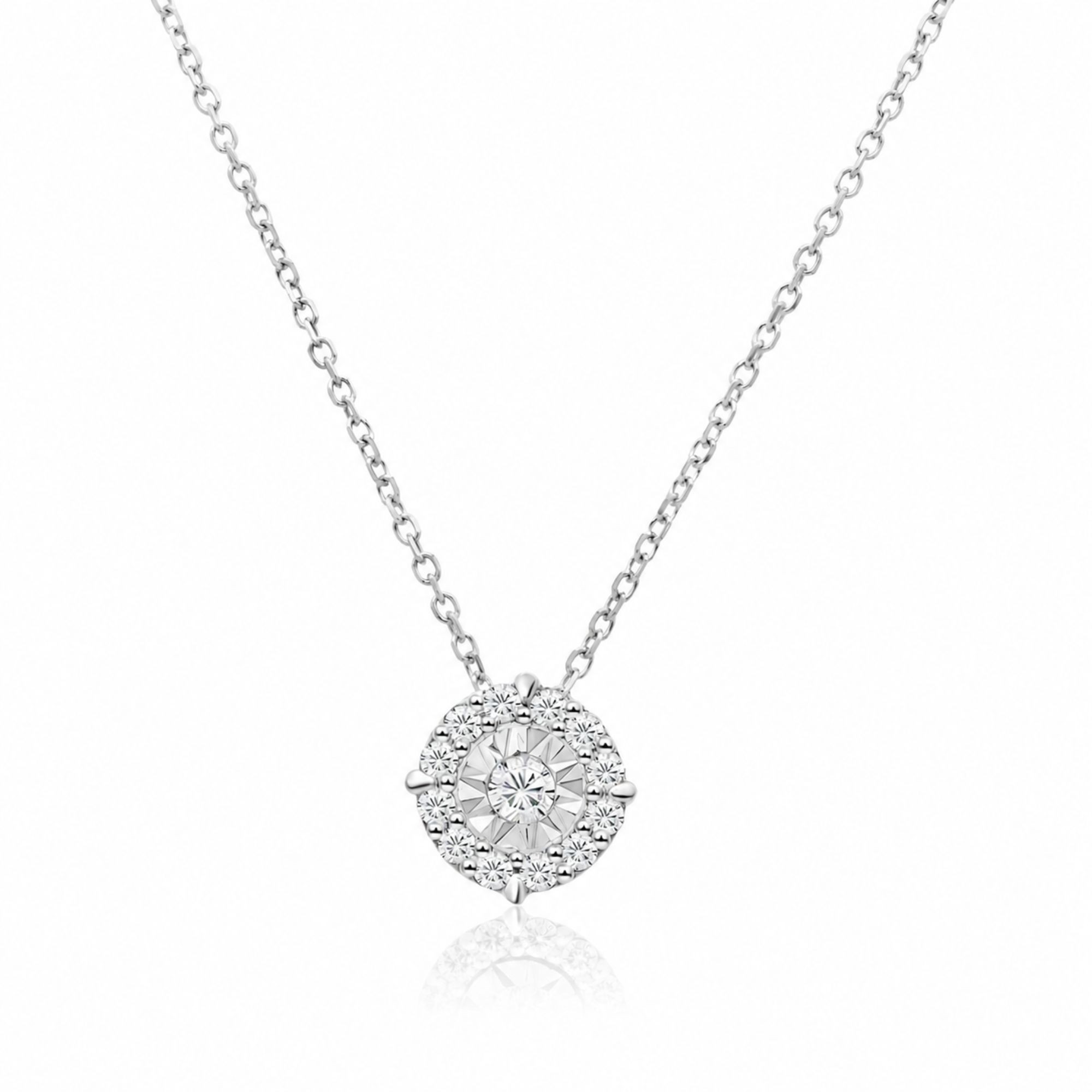 Collar pav&eacute; oro blanco diamantes 0,19 ct desire srl - LUXURY MILANO