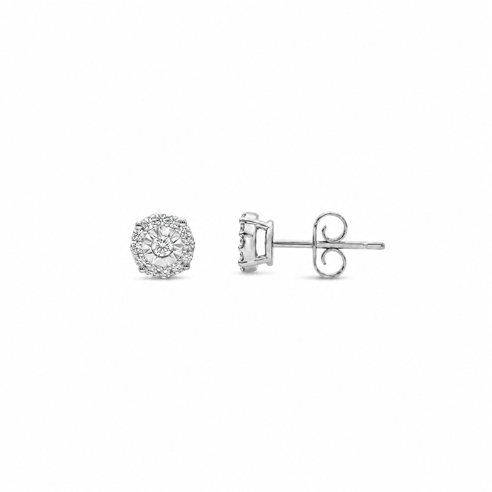 Pendientes pav&eacute; oro blanco diamantes 0,17 ct desire srl - LUXURY MILANO