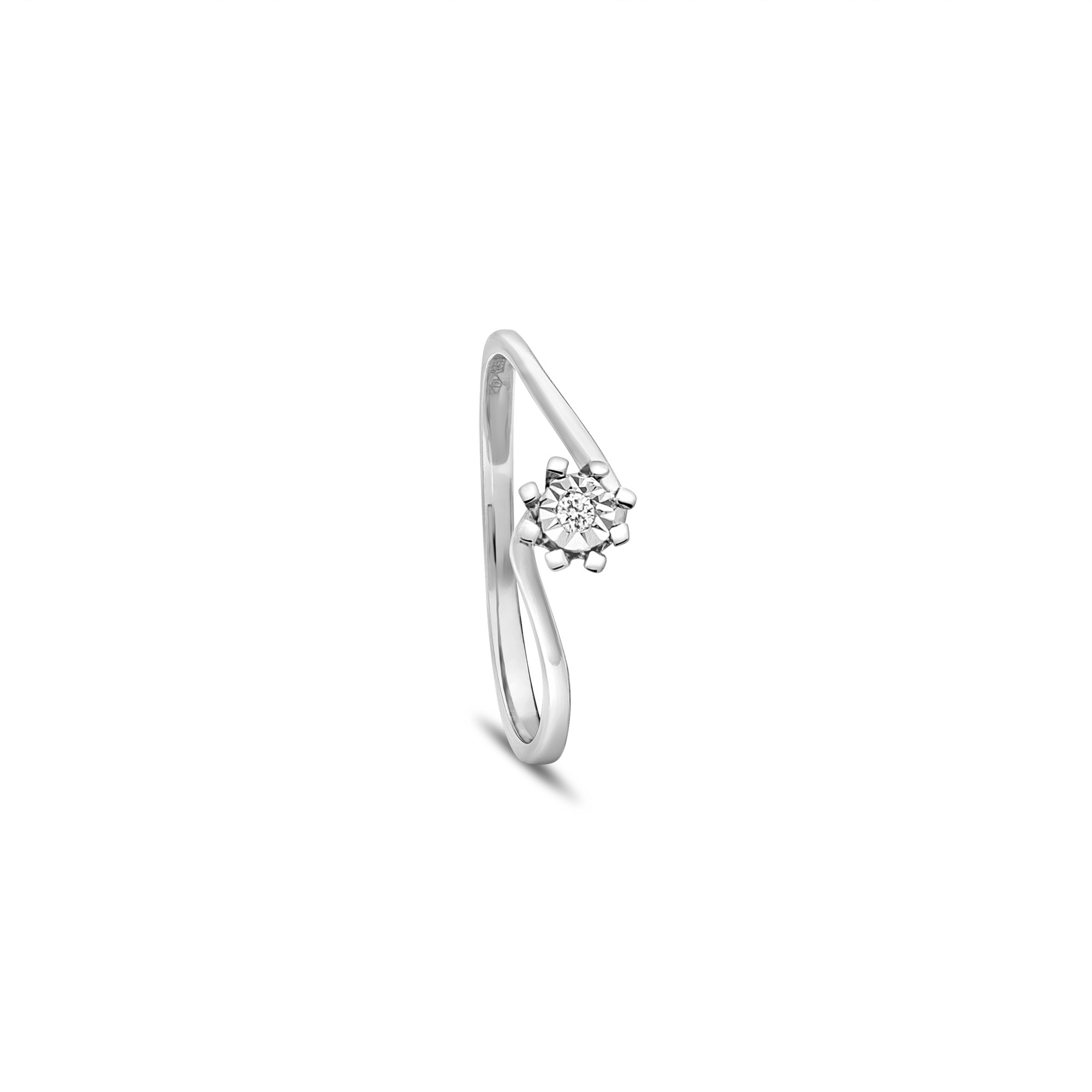 Anello solitario in oro bianco con diamanti 18kt misura 12 Desire srl - LUXURY MILANO