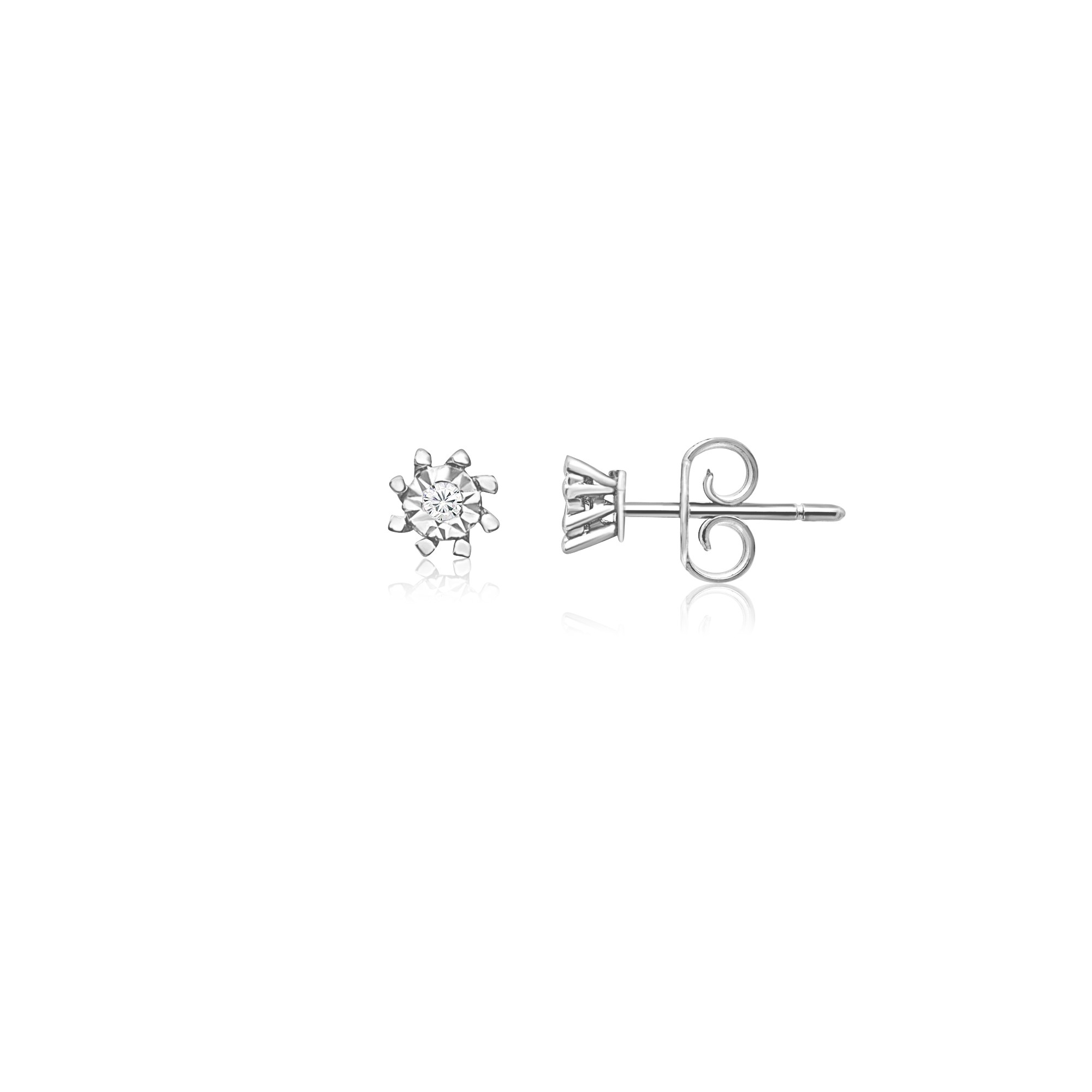 Pendientes punto de luz en oro blanco con diamantes 18 kt desire srl - LUXURY MILANO