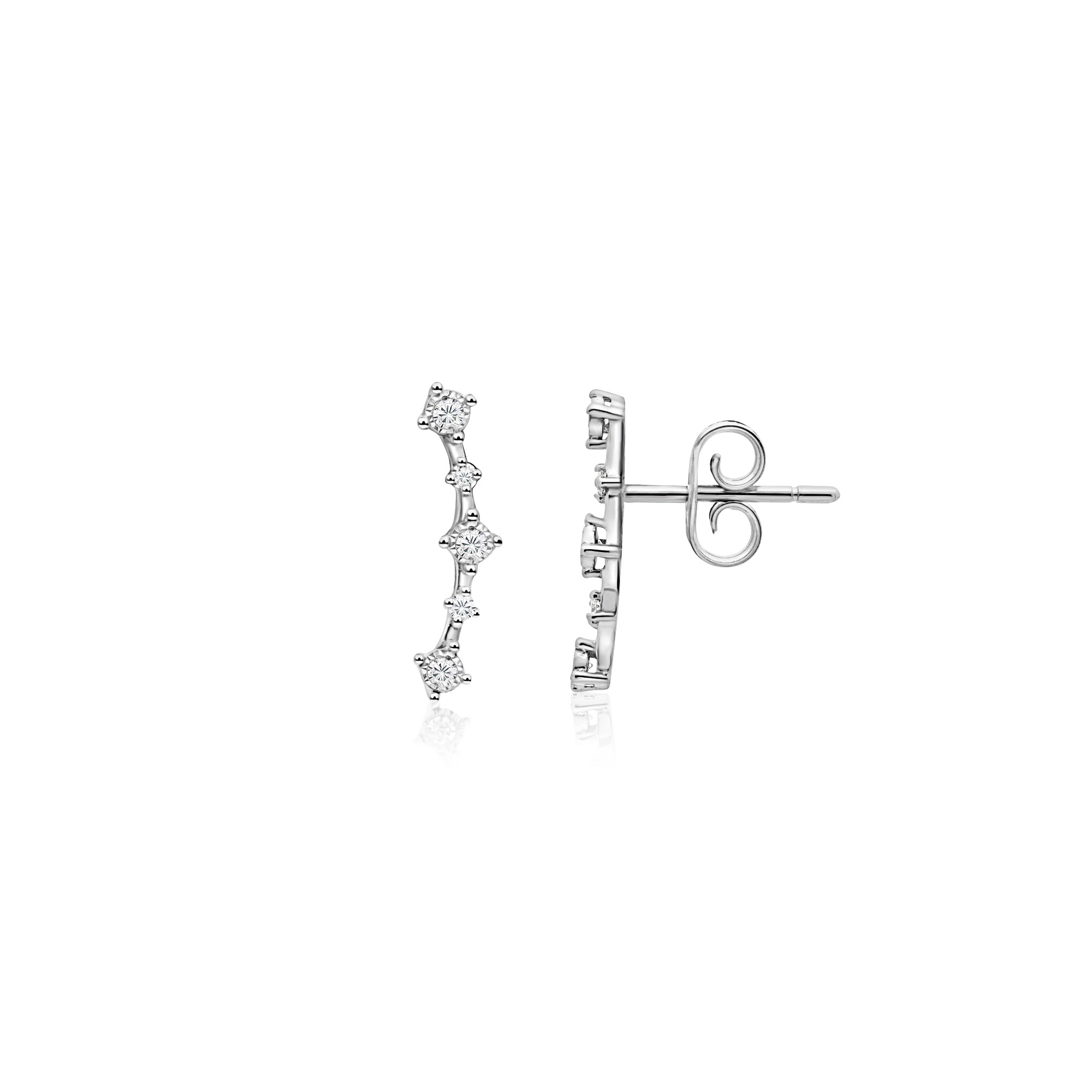 Pendientes bot&oacute;n de oro blanco con diamantes desire srl - LUXURY MILANO