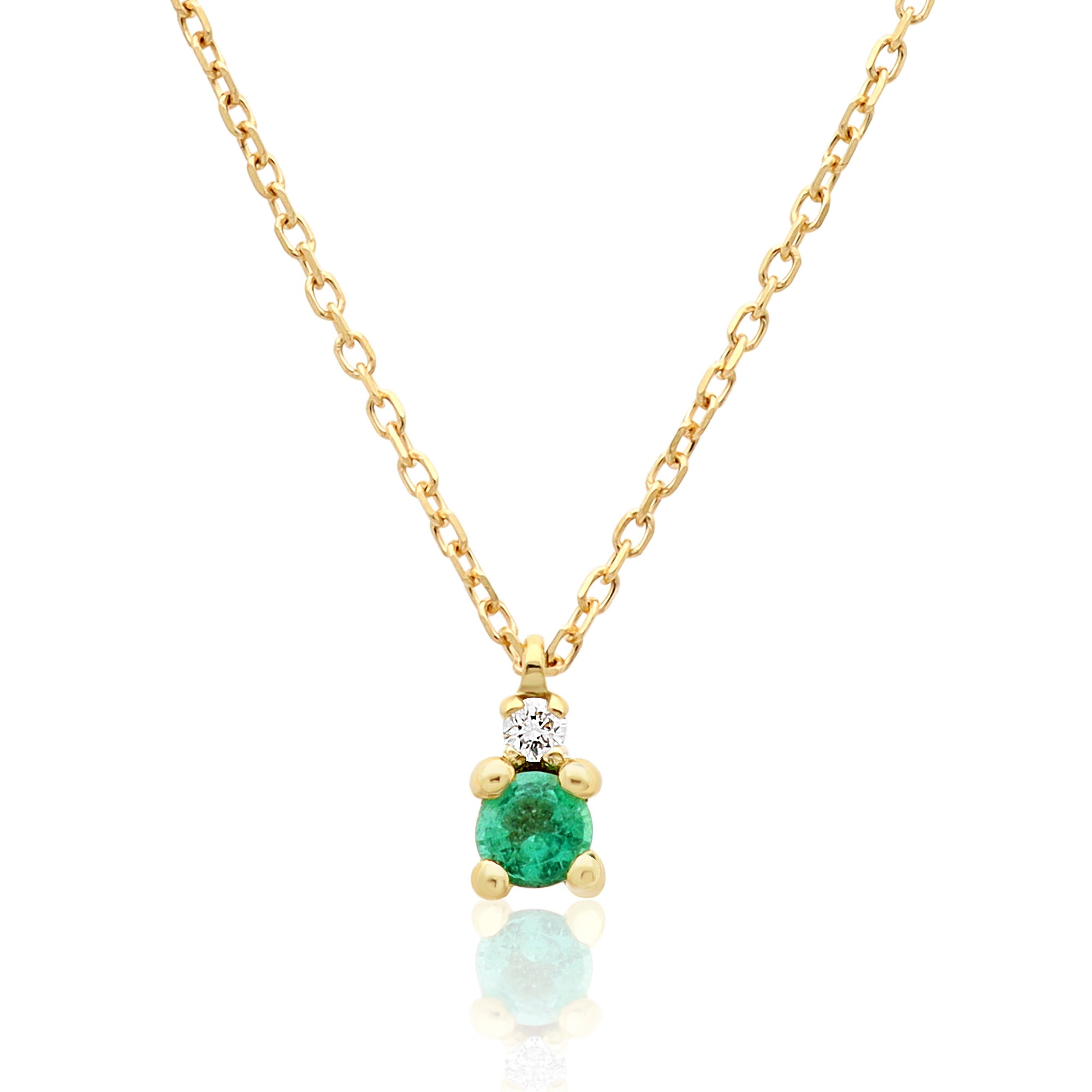 Collana Iride oro 9kt e smeraldo - LUXURY MILANO