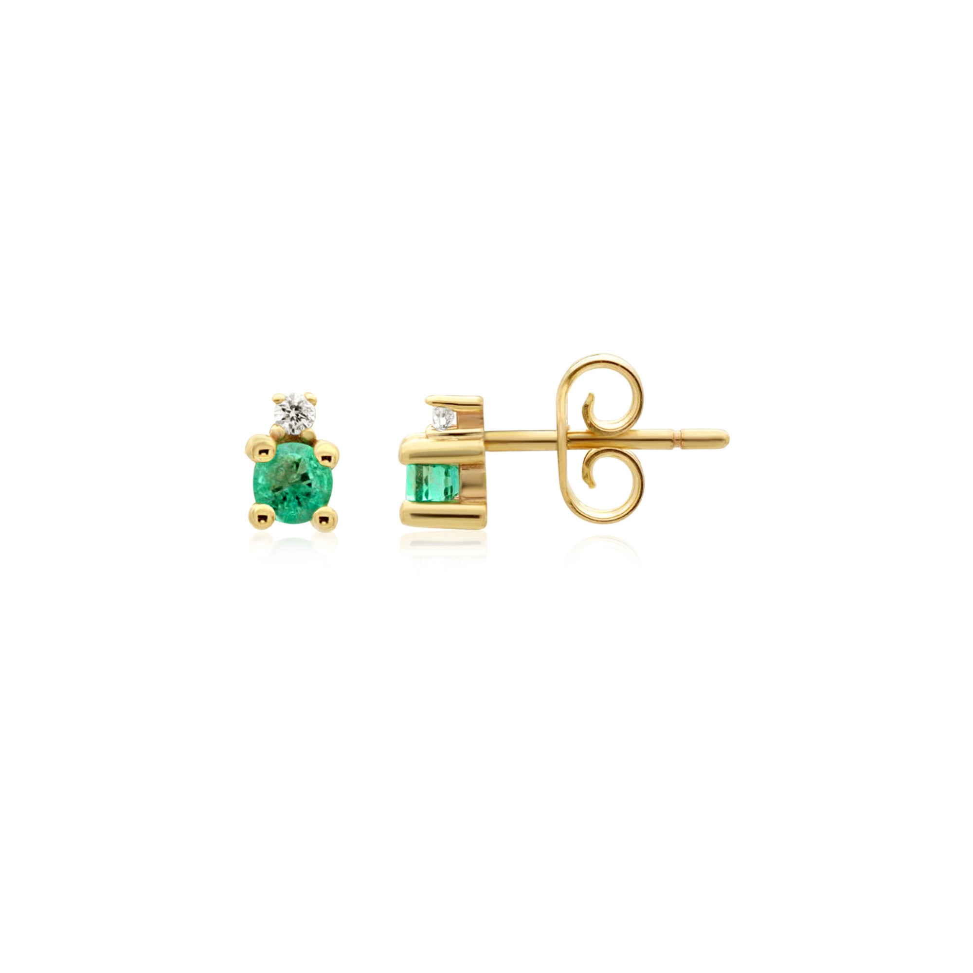 Orecchini Iride oro 9kt e smeraldo - LUXURY MILANO