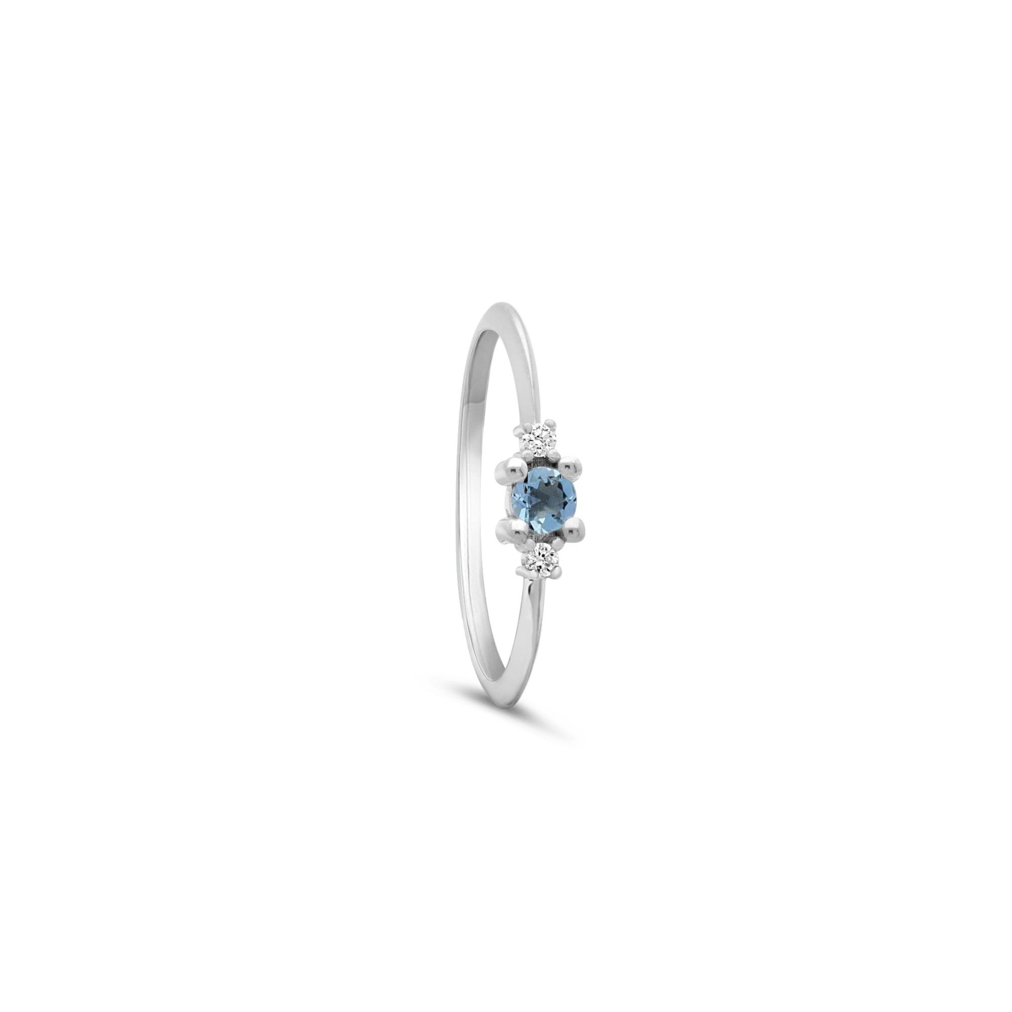Anello Iride oro 9kt e acquamarina - LUXURY MILANO