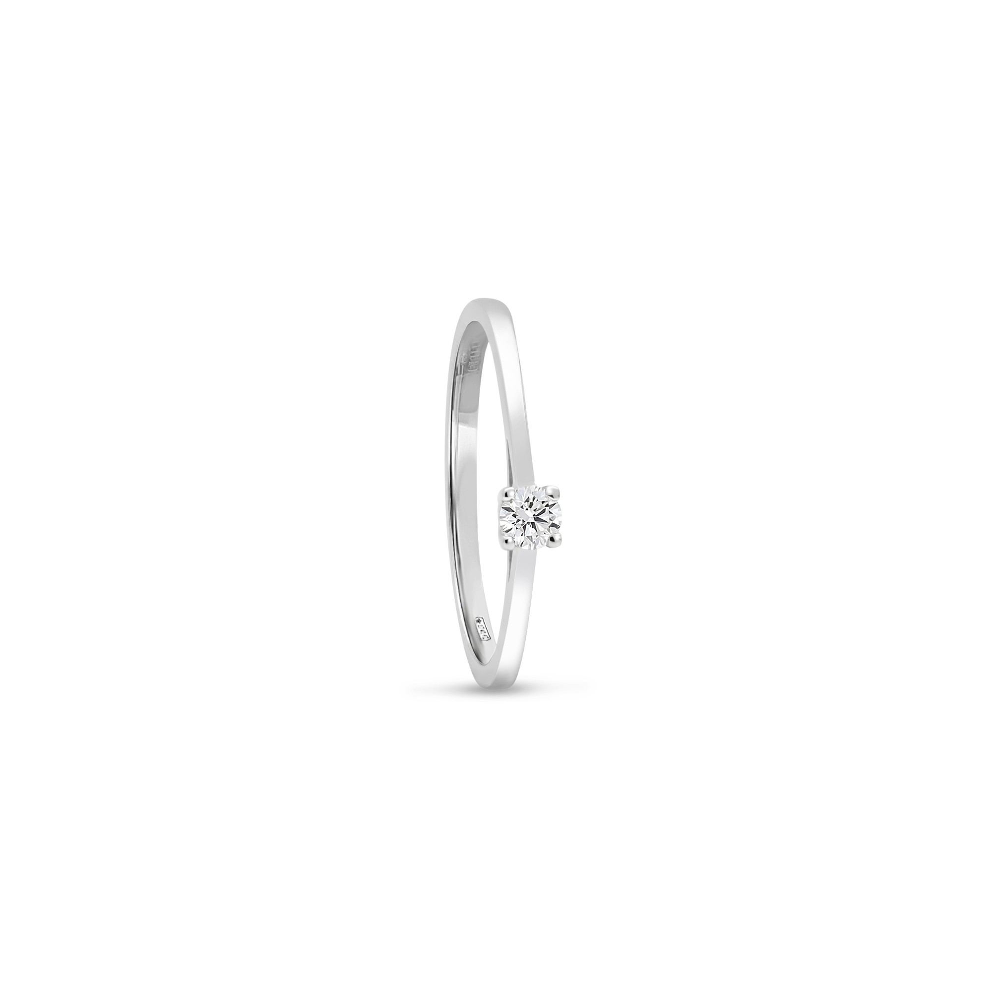 18kt white gold solitaire ring with 0.10ct diamond by Alfieri & St. John - ALFIERI & ST. JOHN