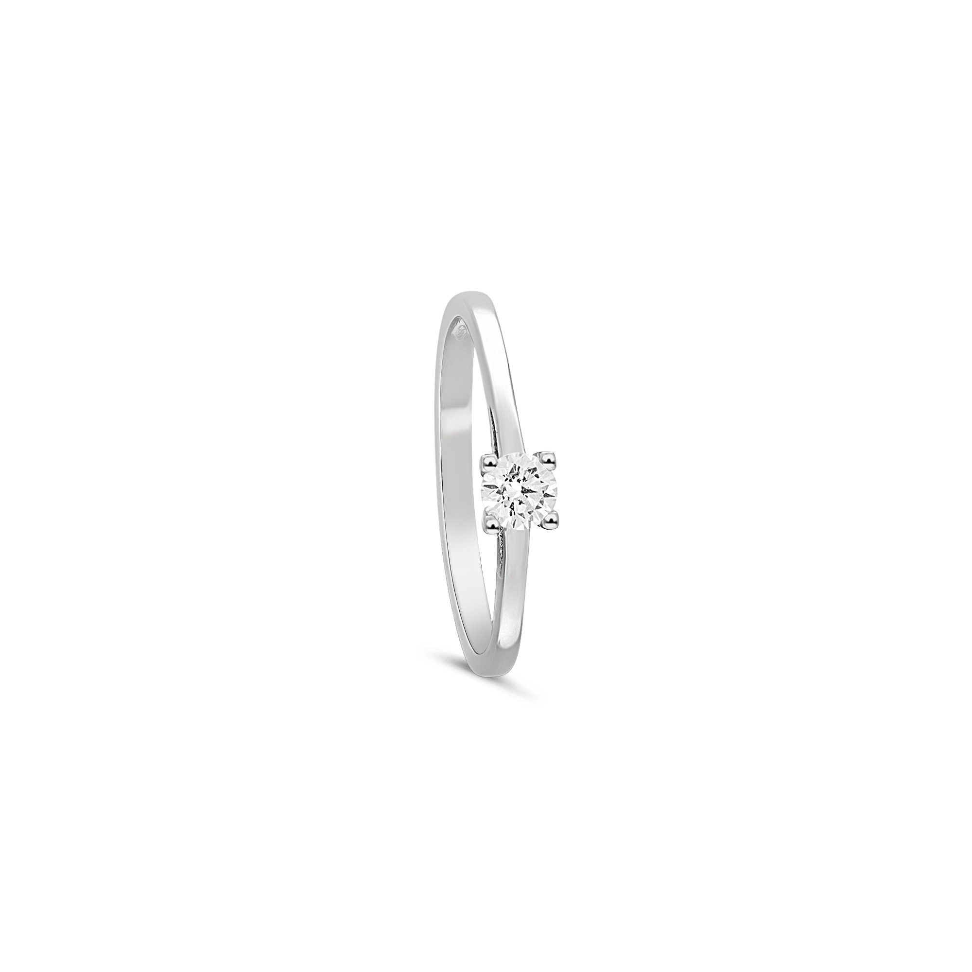 18kt white gold solitaire ring with 0.20ct diamond by Alfieri & St. John - ALFIERI & ST. JOHN