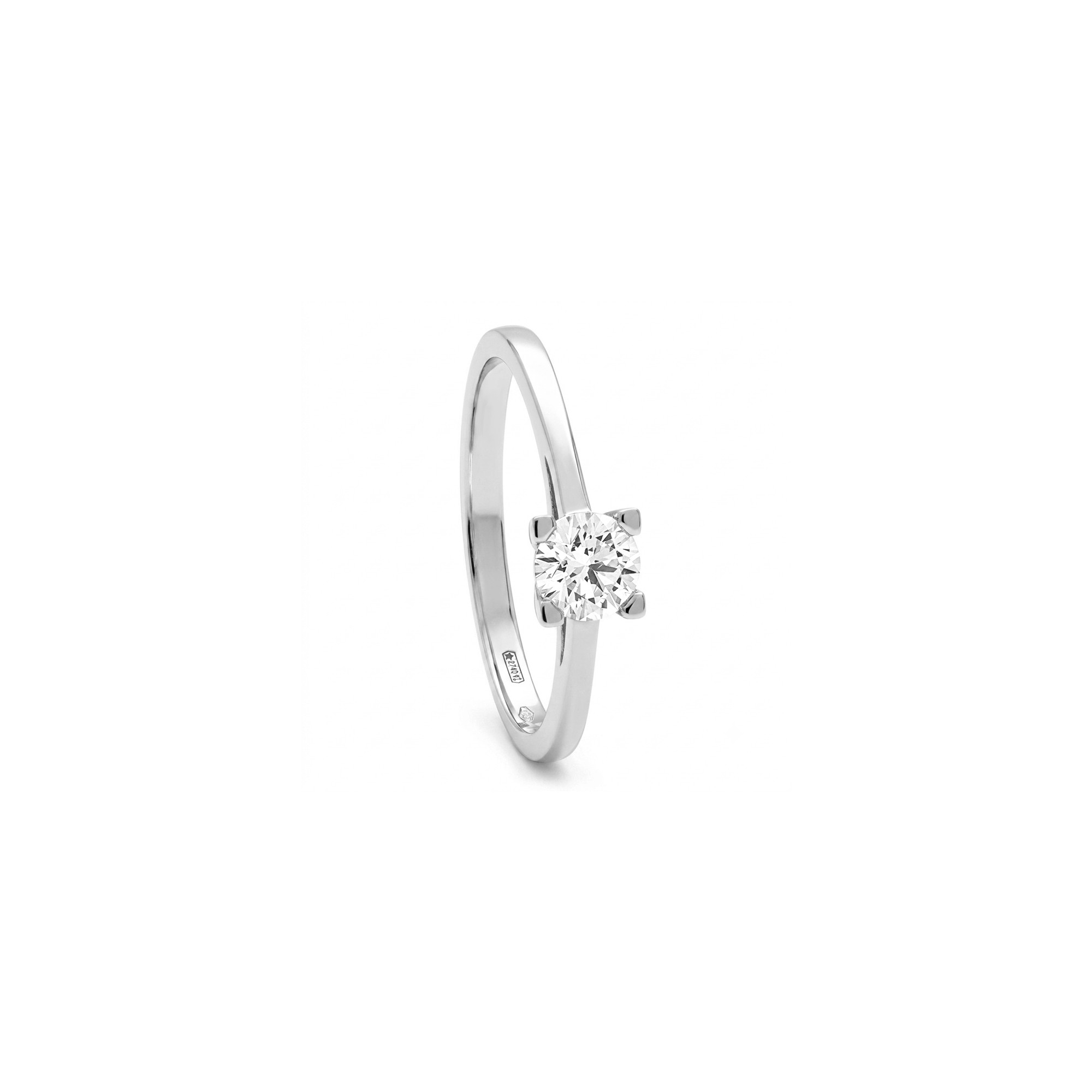 Solitaire ring 18kt white gold diamond 0.40Ct alfieri & st. John size 14 - ALFIERI & ST. JOHN