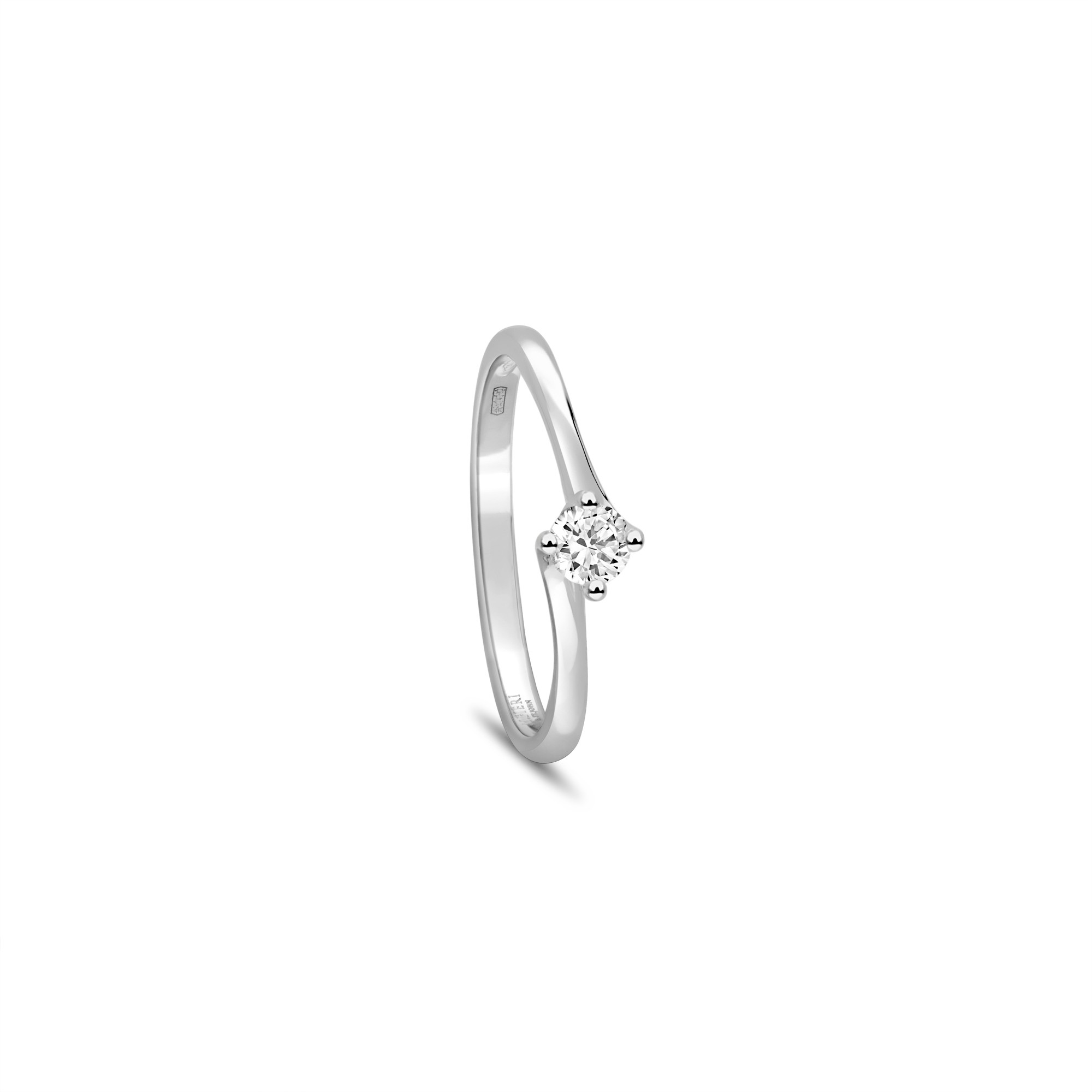 Valentino solitaire ring in 18kt white gold with 0.20ct diamond by Alfieri & St. John - ALFIERI & ST. JOHN