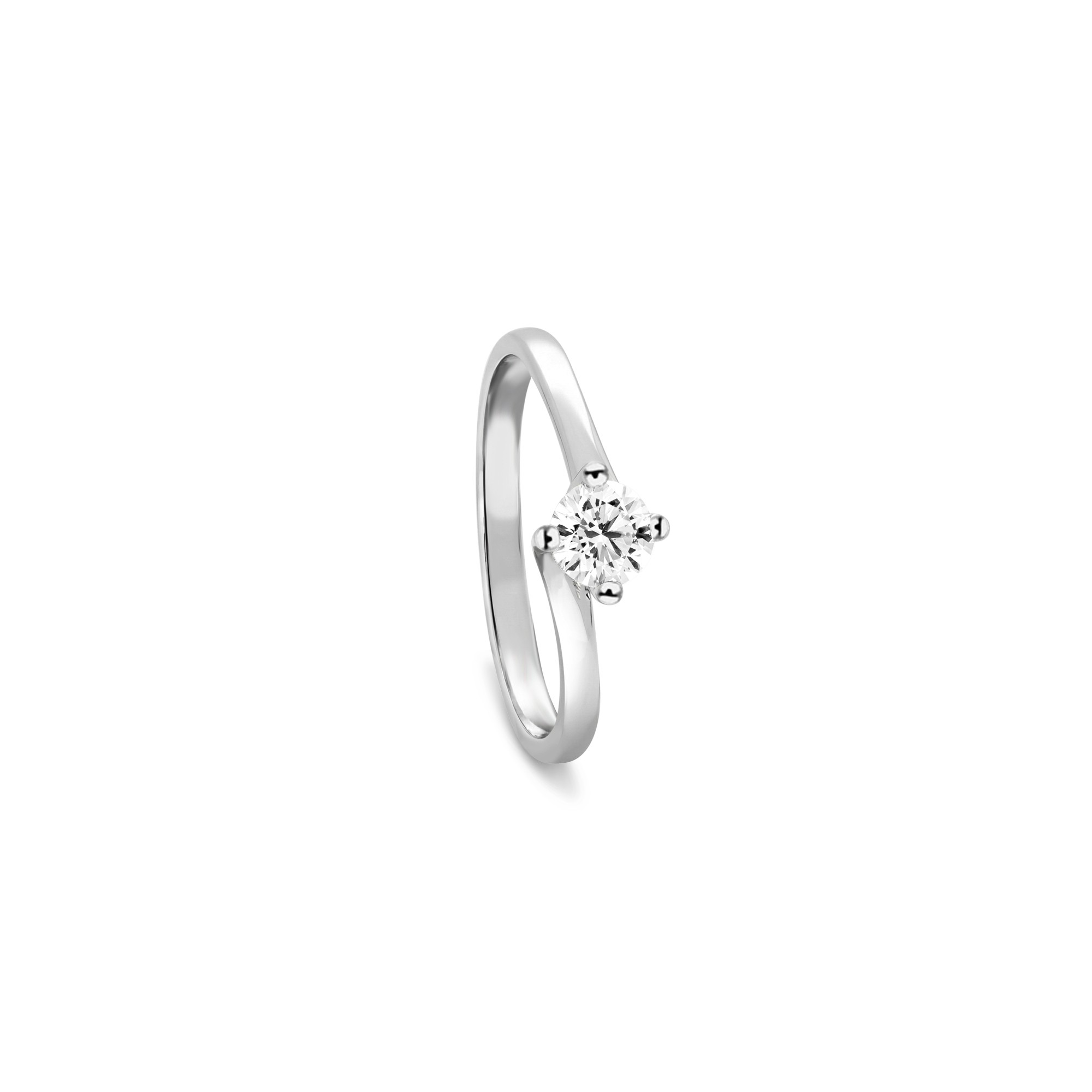 Solitaire ring 18kt white gold diamond 0.40Ct alfieri & st. John - ALFIERI & ST. JOHN