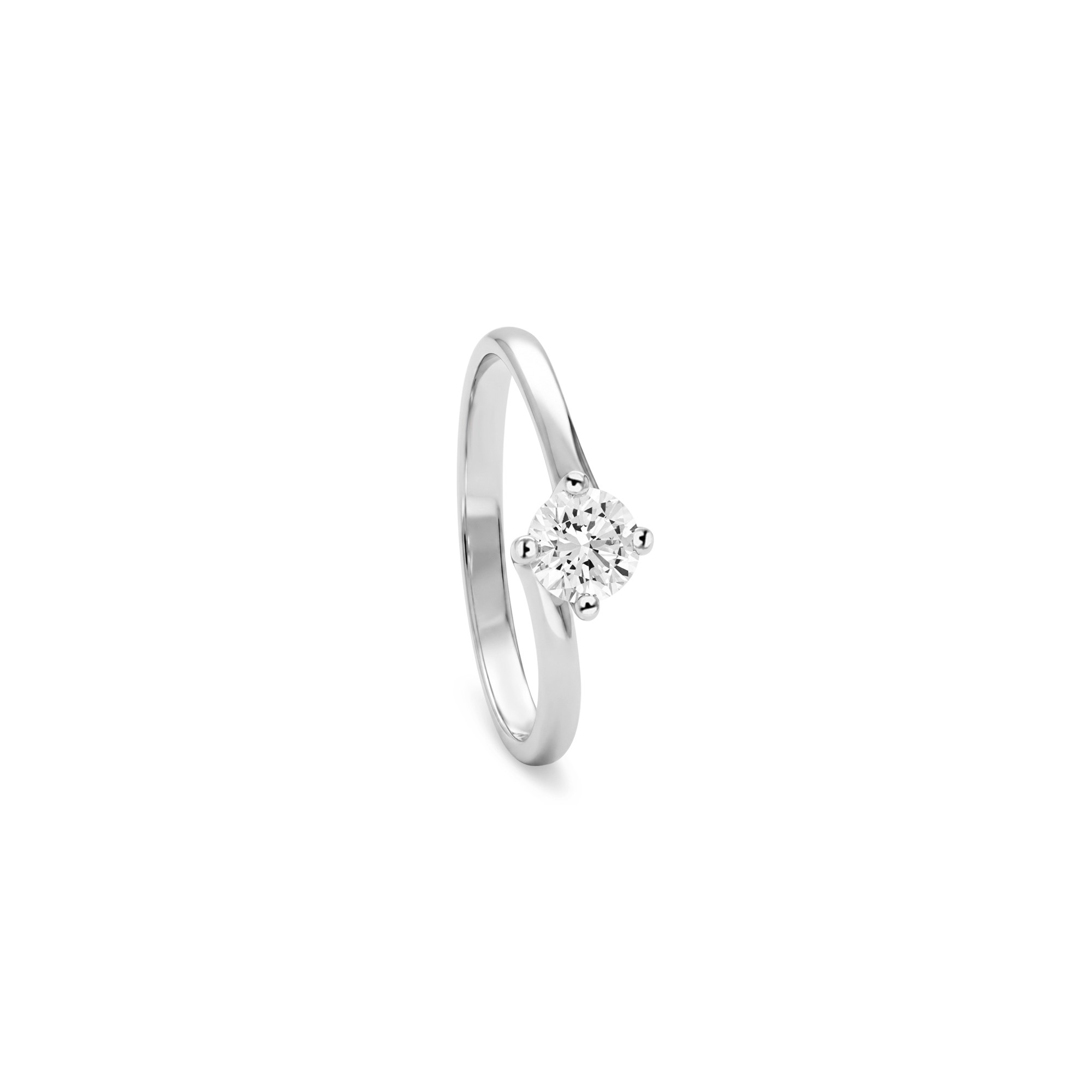 Solitaire ring 18kt white gold diamond 0.50Ct alfieri & st. John - ALFIERI & ST. JOHN