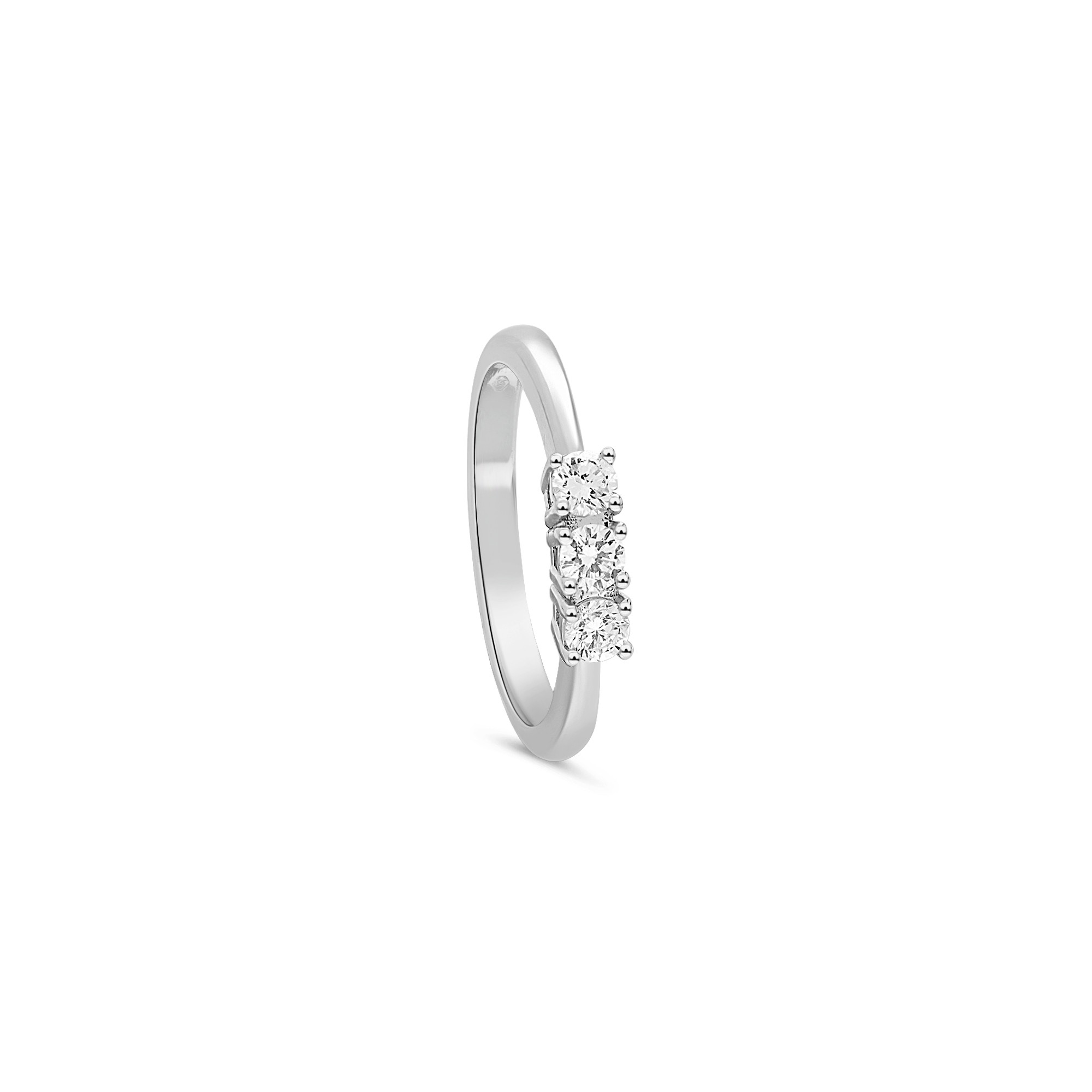 18kt white gold trilogy ring with 0.30ct diamonds by Alfieri & St. John - ALFIERI & ST. JOHN