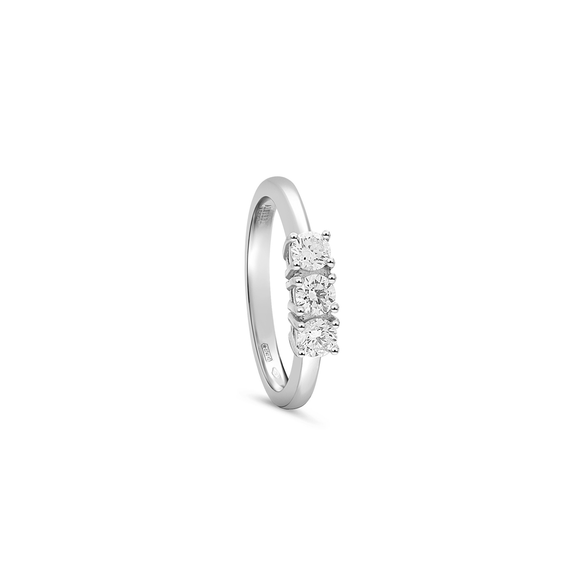 18kt white gold trilogy ring with 0.45ct diamonds by Alfieri & St. John - ALFIERI & ST. JOHN
