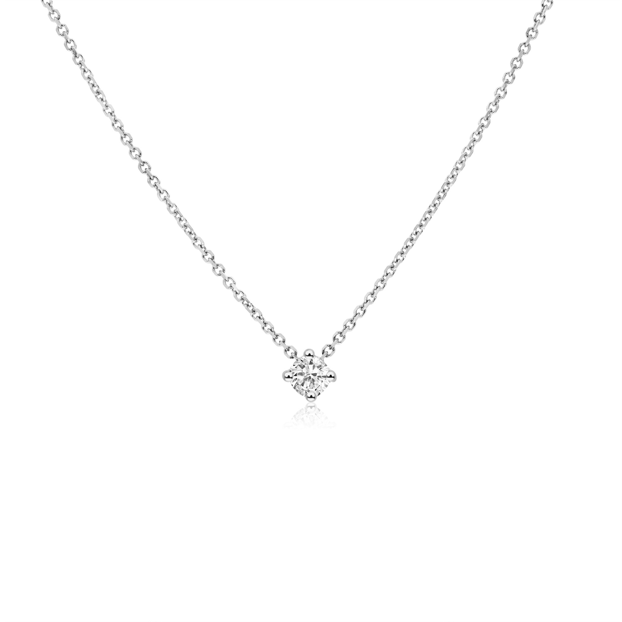 Light point necklace 18kt white gold diamonds 0.10Ct alfieri & st. John - ALFIERI & ST. JOHN