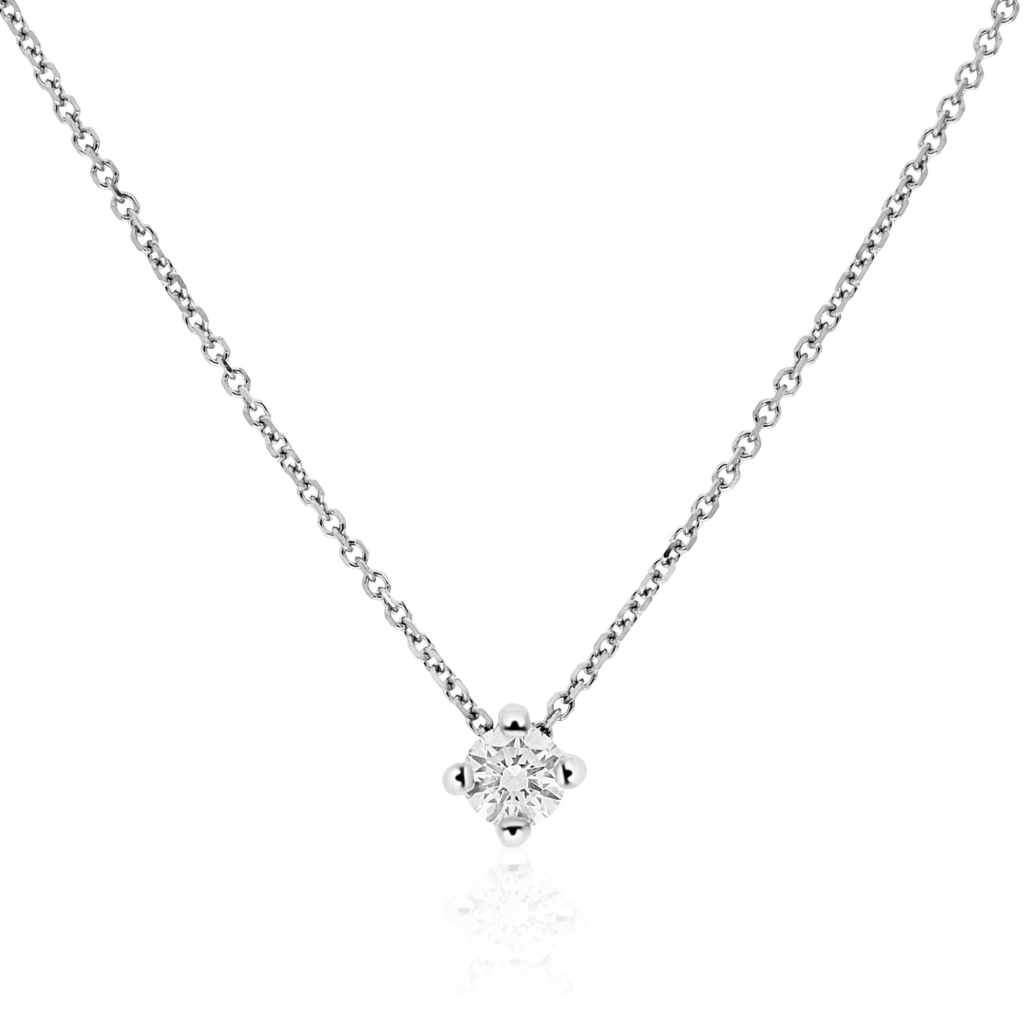 Light point necklace 18kt white gold diamonds 0.15Ct alfieri & st. John - ALFIERI & ST. JOHN