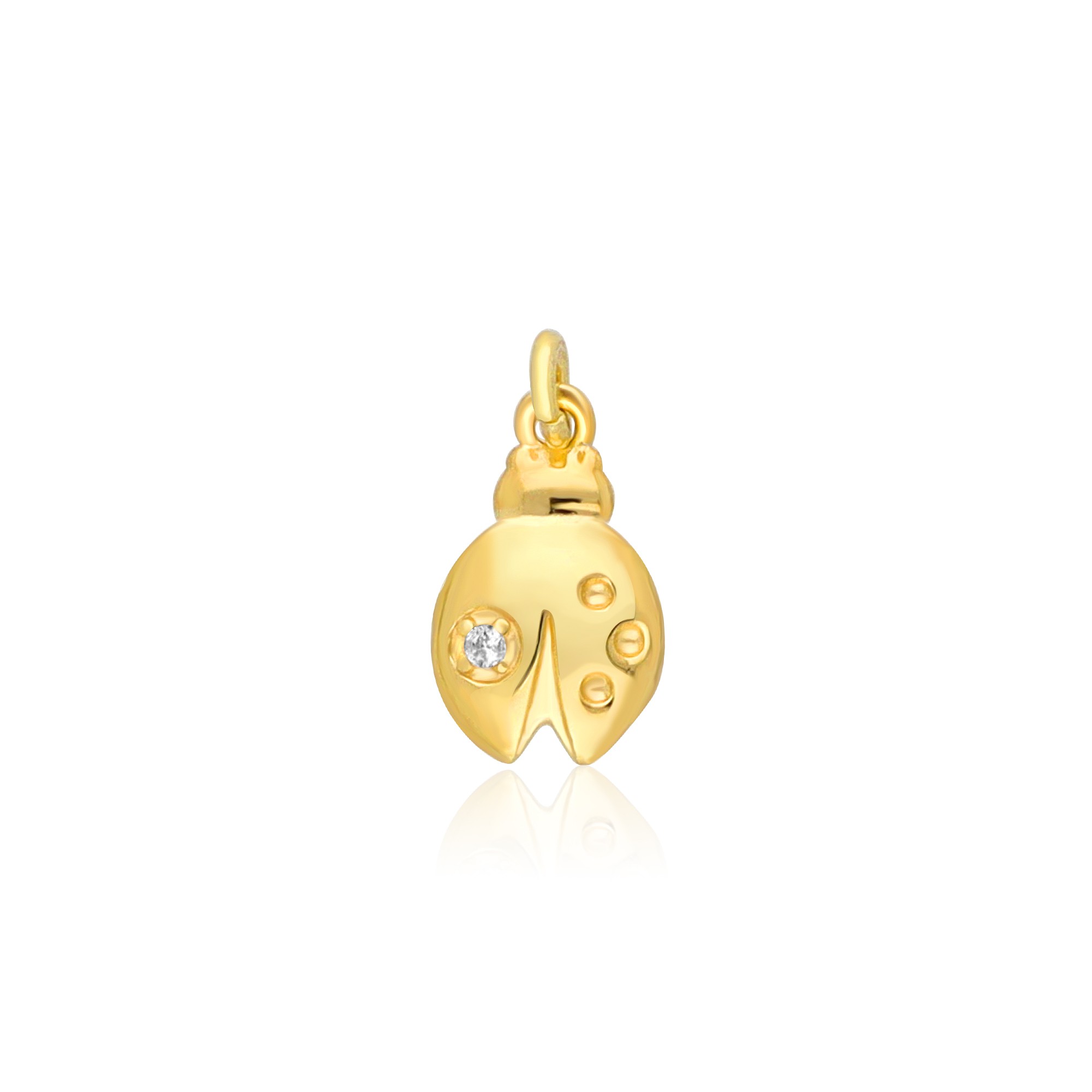 Pendente coccinella in argento 925 dorato con zircone - LUXURY MILANO