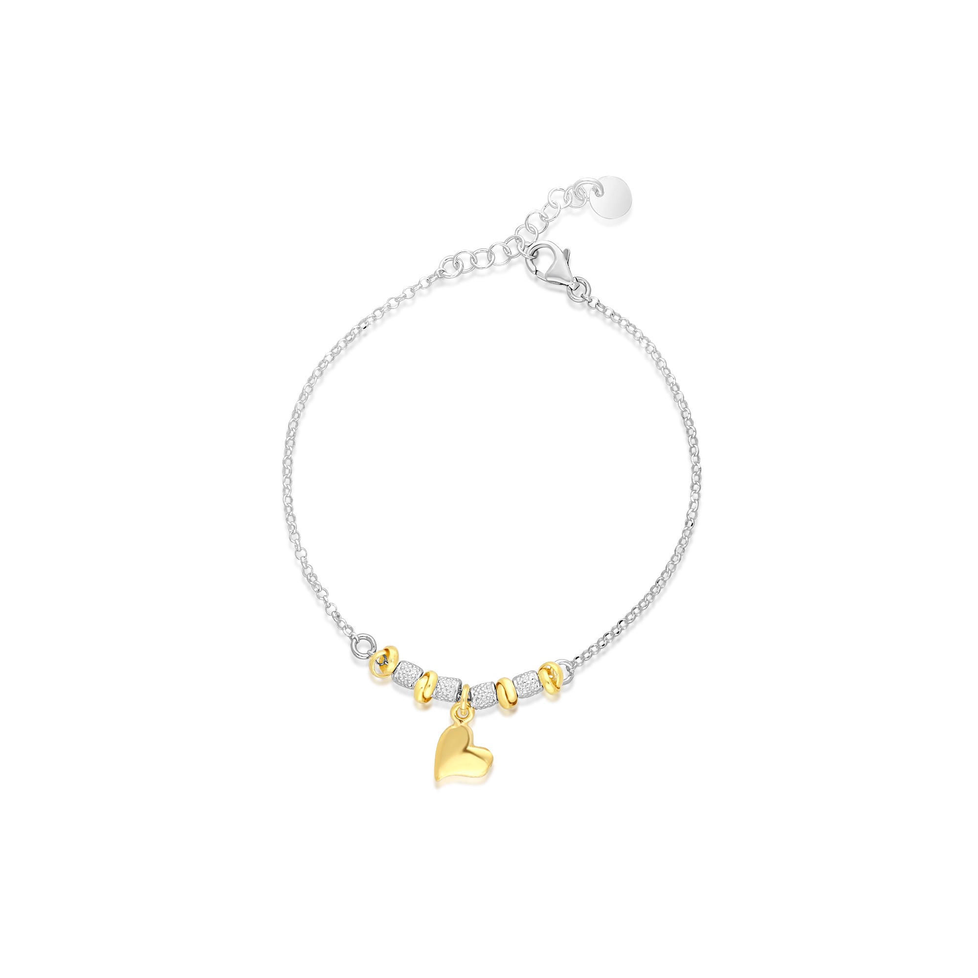 Bracciale bicolore argento 925 con cuore Luxury Milano - LUXURY MILANO