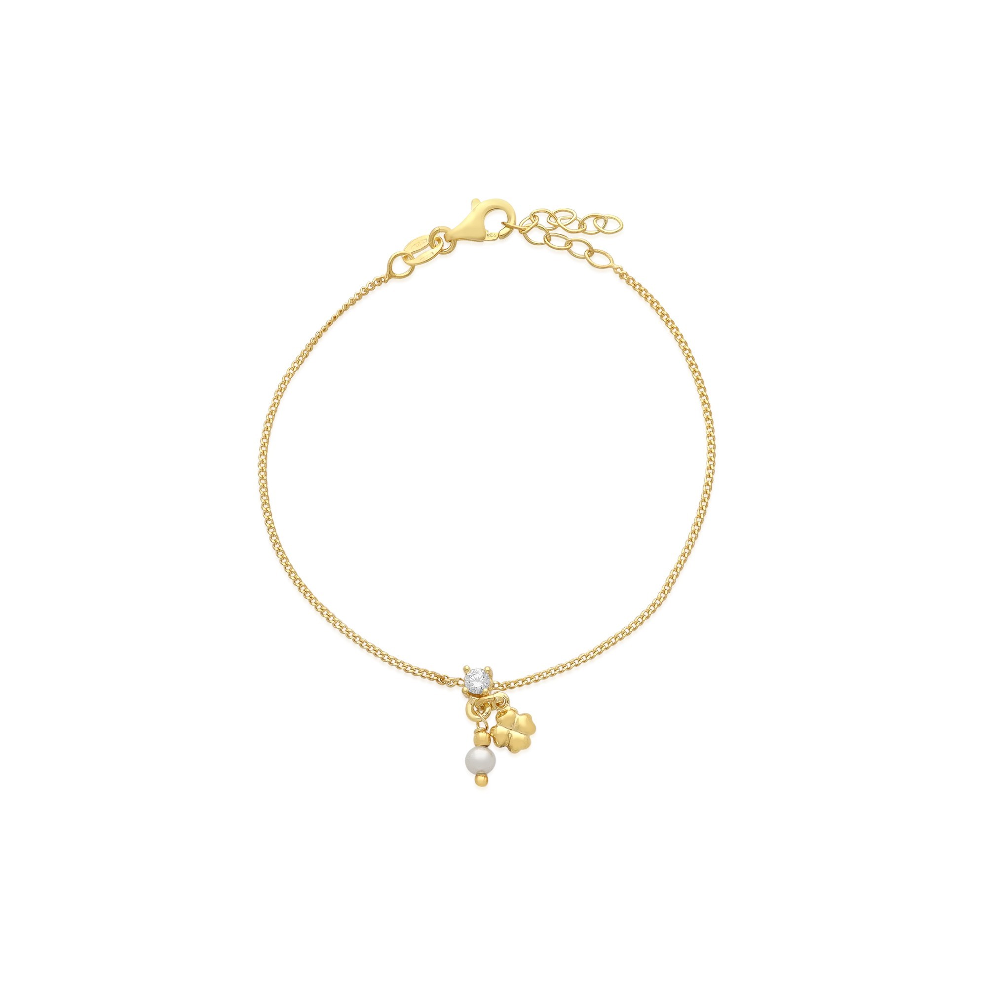 Pulsera Simboli en plata con tr&eacute;bol de cuatro hojas - LUXURY MILANO
