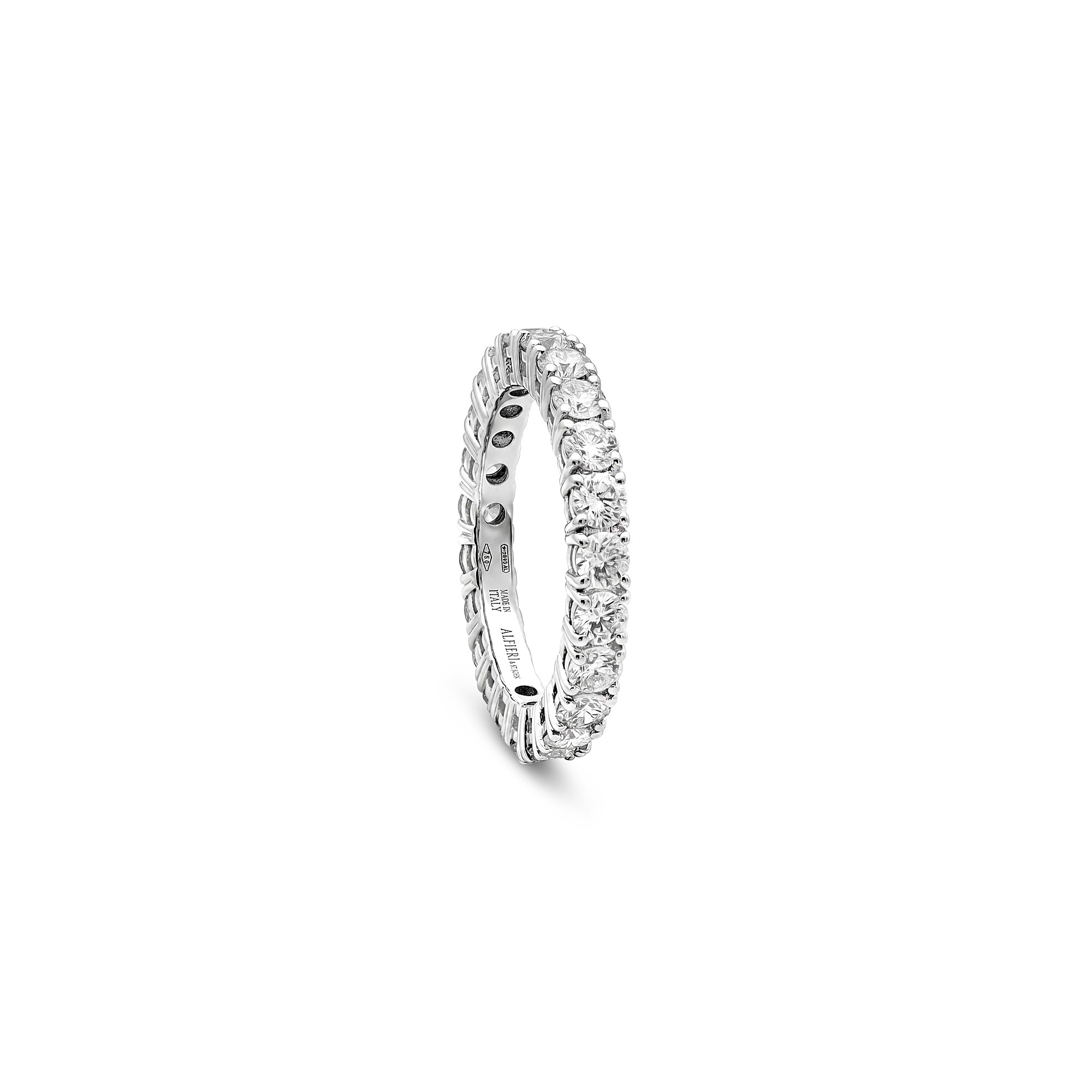 White gold eternity ring 2.10 ct diamonds size 14 Alfieri & St. John - ALFIERI & ST. JOHN