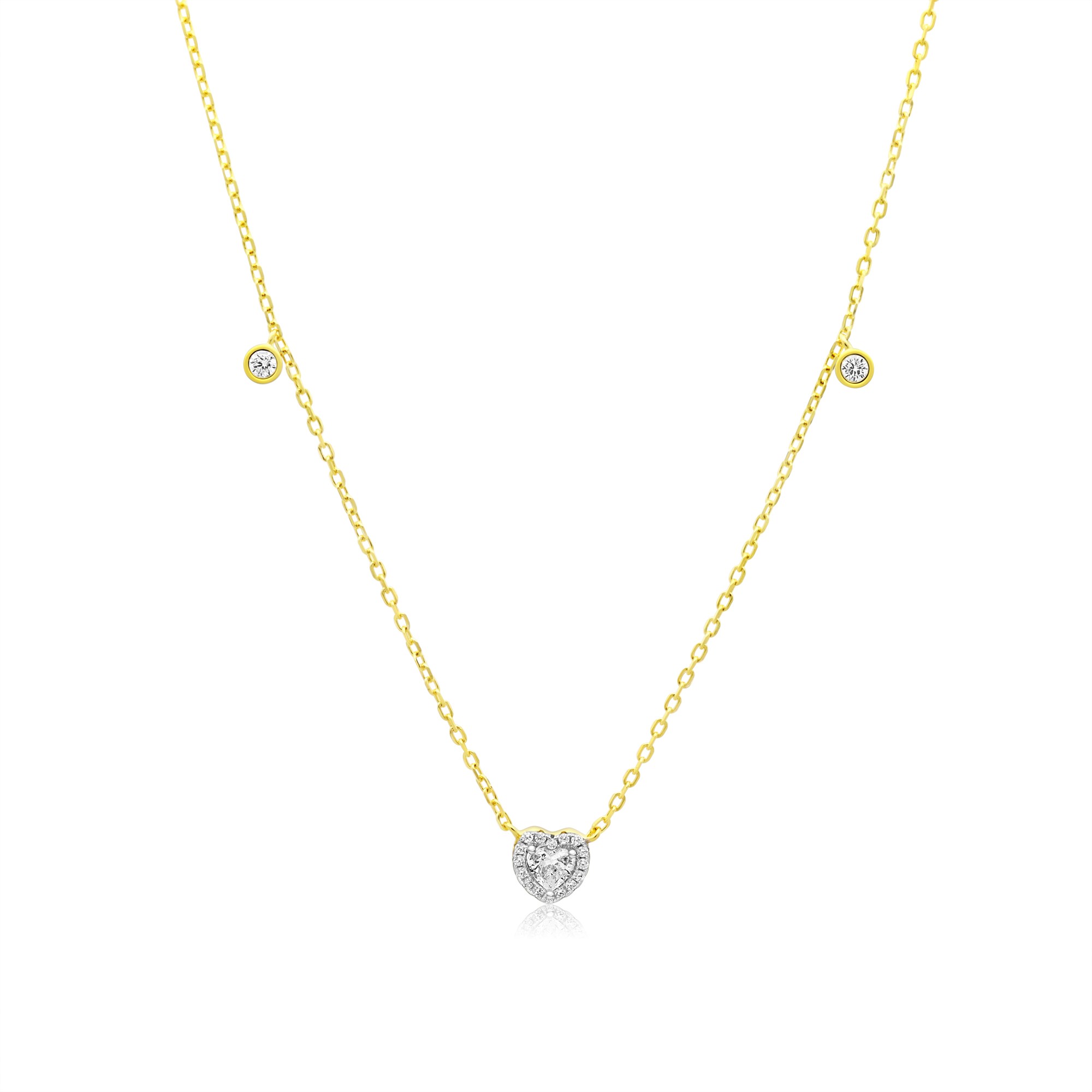 Collar cadena forzatina corazoncito blanco plata dorada - LUXURY MILANO