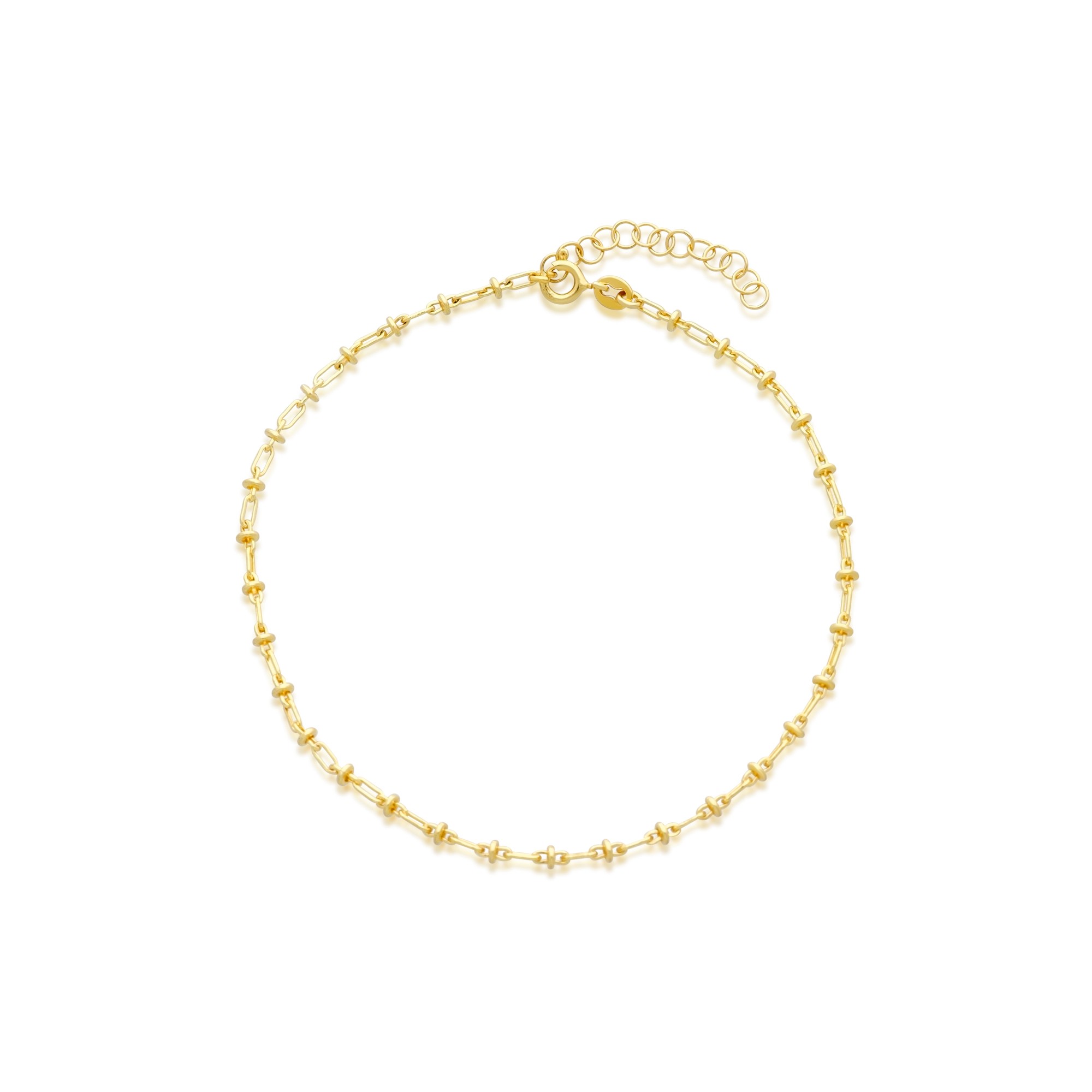 Tobillera cadena paper clip dorada en plata de ley 925 - LUXURY MILANO