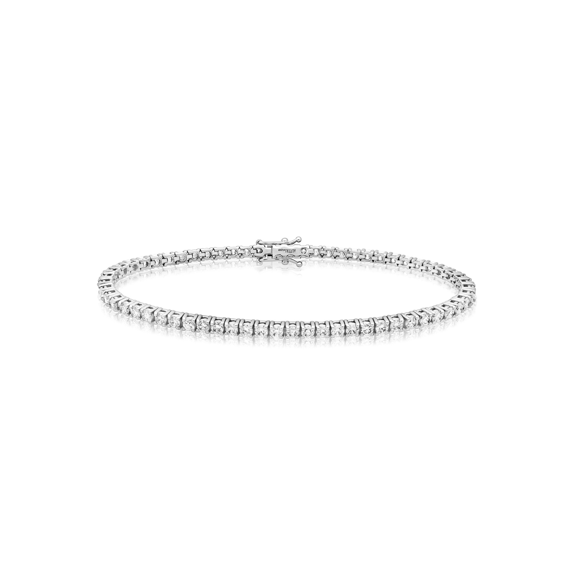 White gold tennis bracelet with 3.78 ct diamonds size 18 Alfieri & St. John - ALFIERI & ST. JOHN