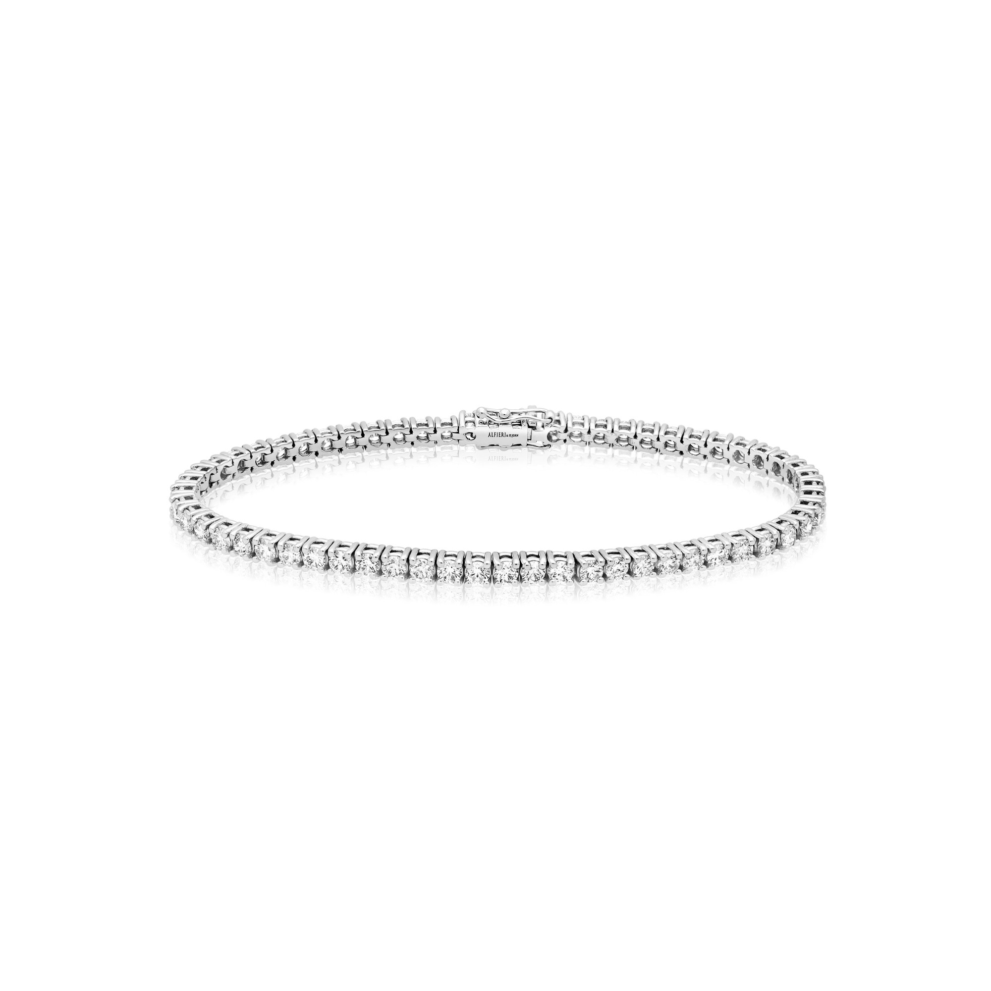 White gold tennis bracelet with 4.2 ct diamonds size 18 Alfieri & St. John - ALFIERI & ST. JOHN