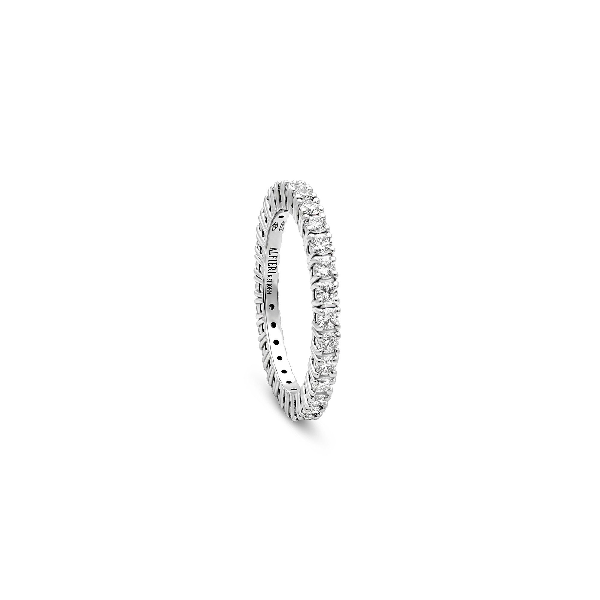 White gold eternity ring with 0.87 ct diamonds size 14 Alfieri & St. John - ALFIERI & ST. JOHN