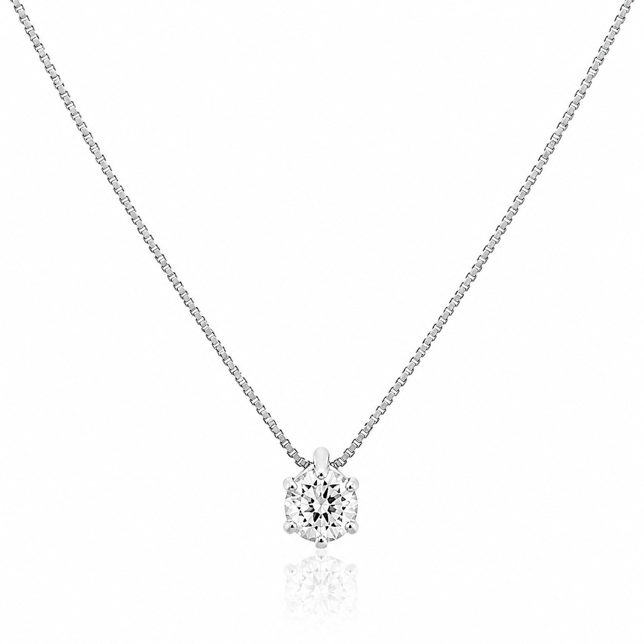 Light point necklace white gold diamonds 0.15 ct size 42 Alfieri & St. John - ALFIERI & ST. JOHN