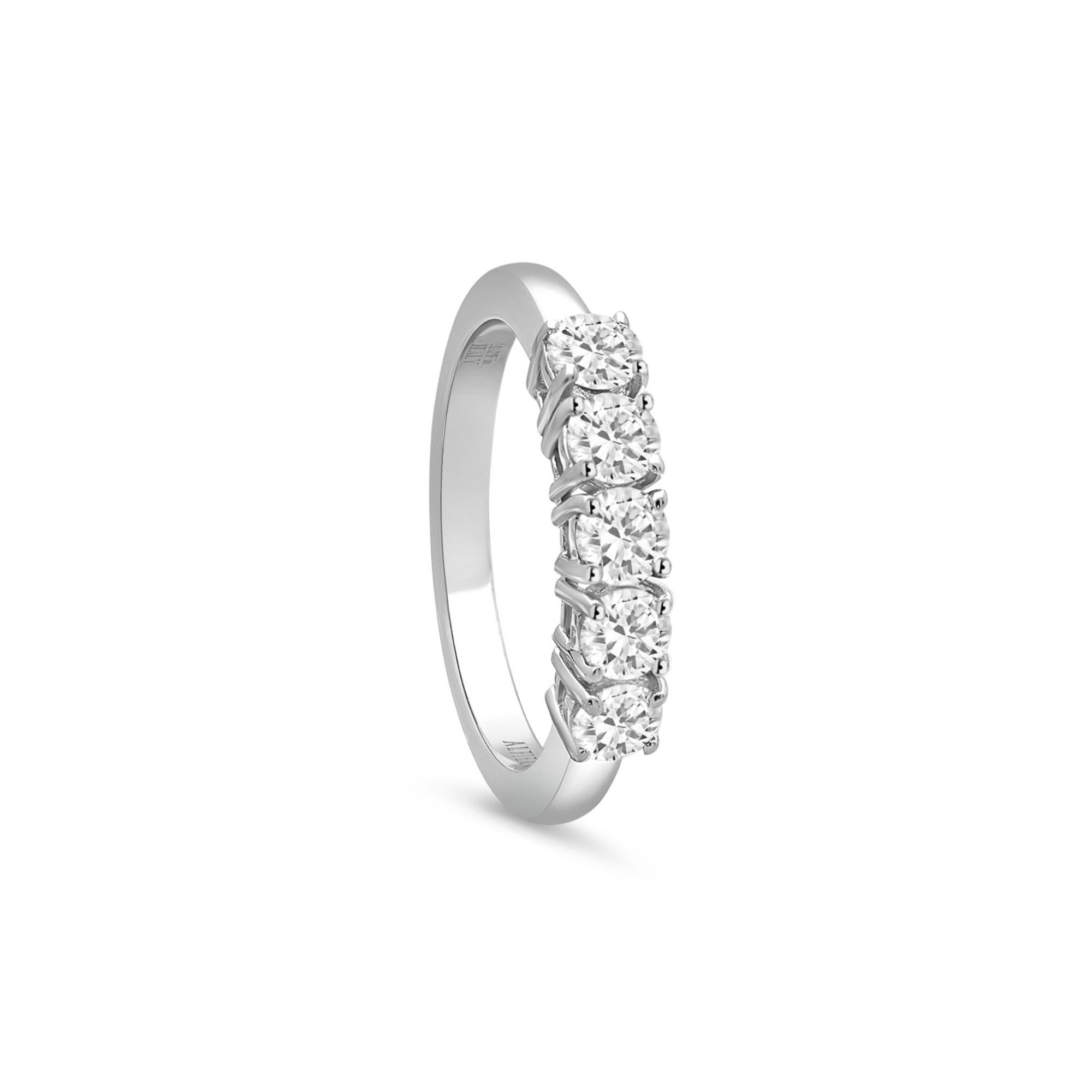 Five-stone band ring in white gold with 0.75 ct diamonds size 13 Alfieri & St. John - ALFIERI & ST. JOHN