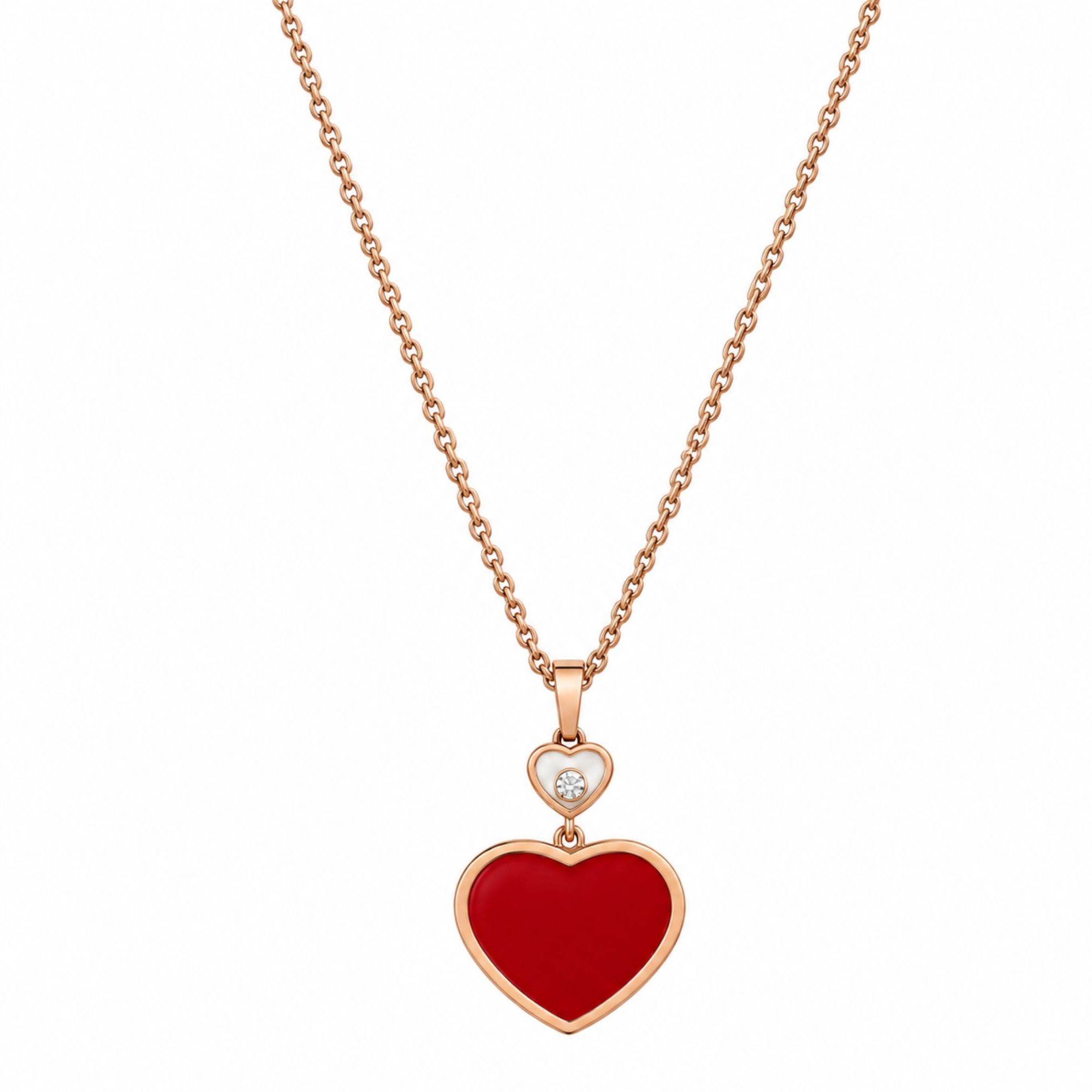 Happy Hearts collection necklace with diamond ct. 0.05. - CHOPARD