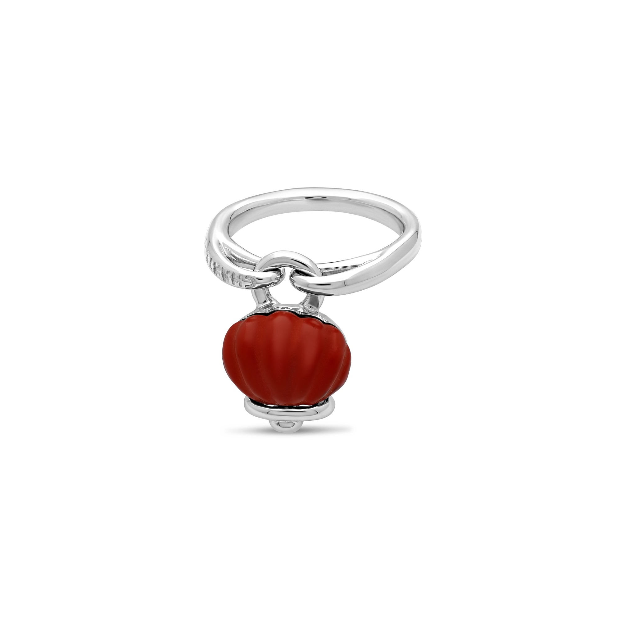 Anillo de plata con coral rojo y diamante Et Voil&agrave; Chantecler talla 13 - CHANTECLER