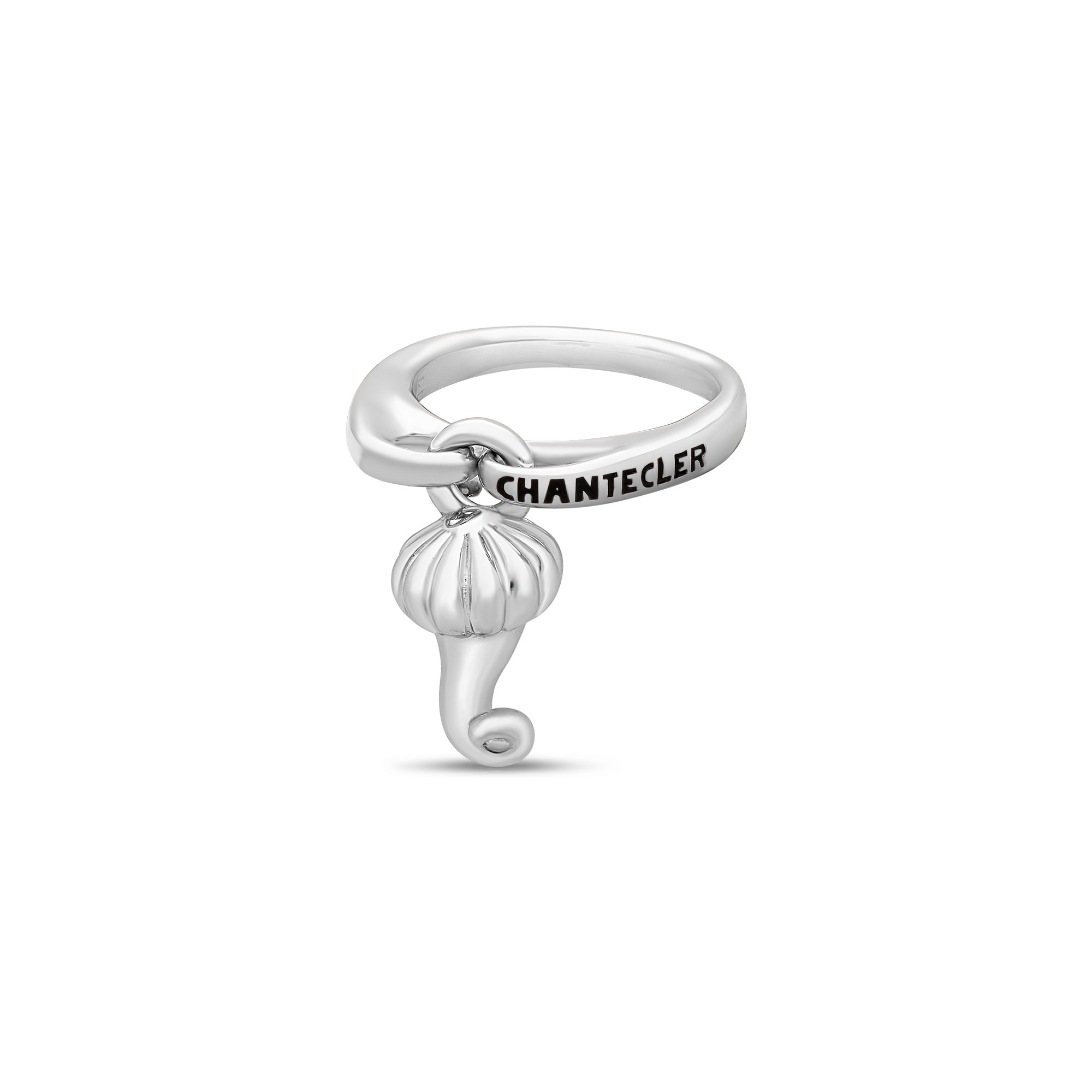 Anillo de plata con cuerno colgante y diamante Et Voil&agrave; Chantecler talla 10 - CHANTECLER