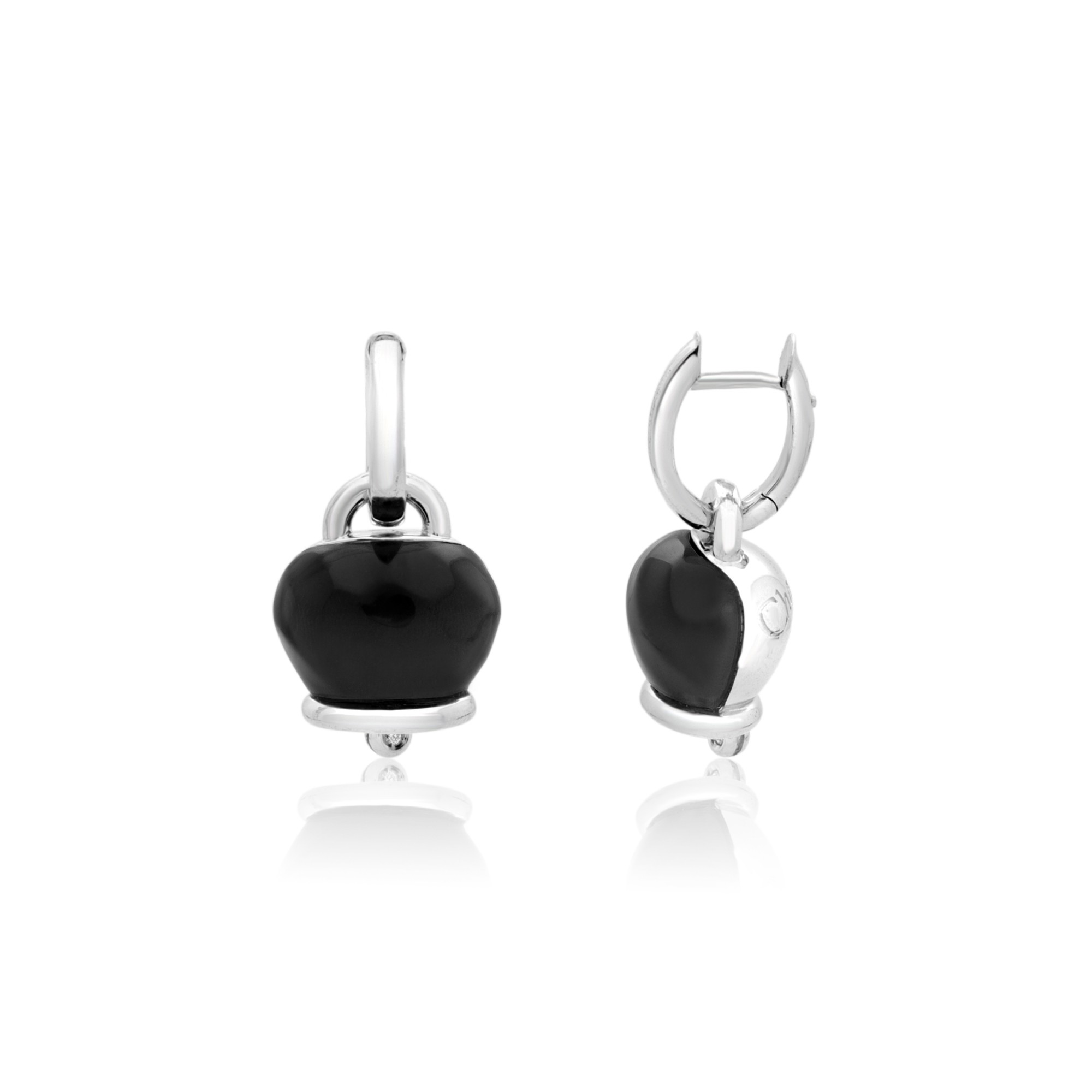 Pendientes colgantes de plata y diamante con resina negra Chantecler Et Voil&agrave; - CHANTECLER