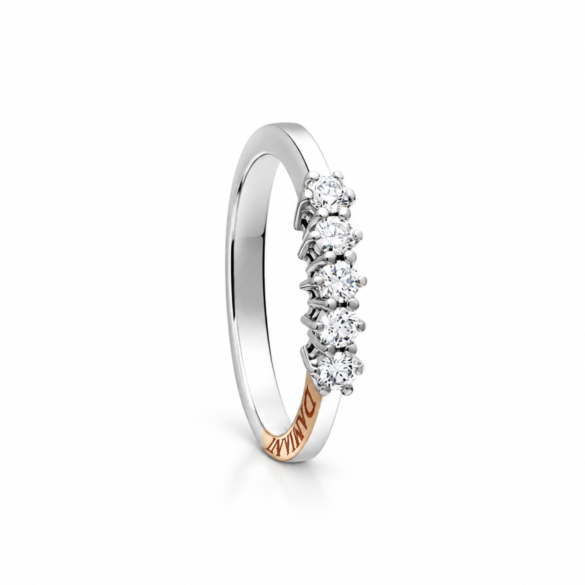 Veretta ring 18kt white gold diamonds 0.30ct Damiani size 15 - DAMIANI