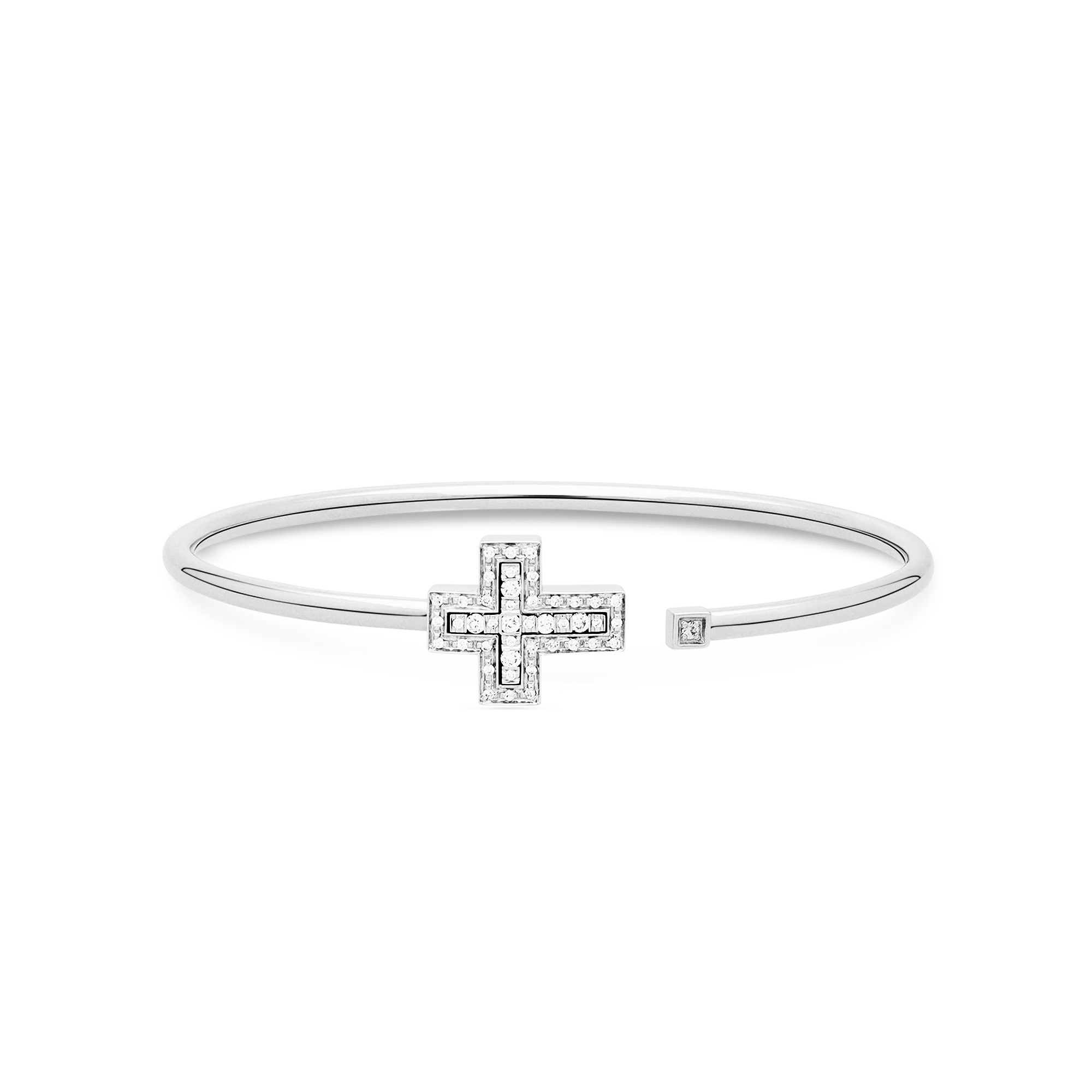 Bracciale rigido Belle Epoque in oro bianco con diamanti Damiani misura 16,5 - DAMIANI