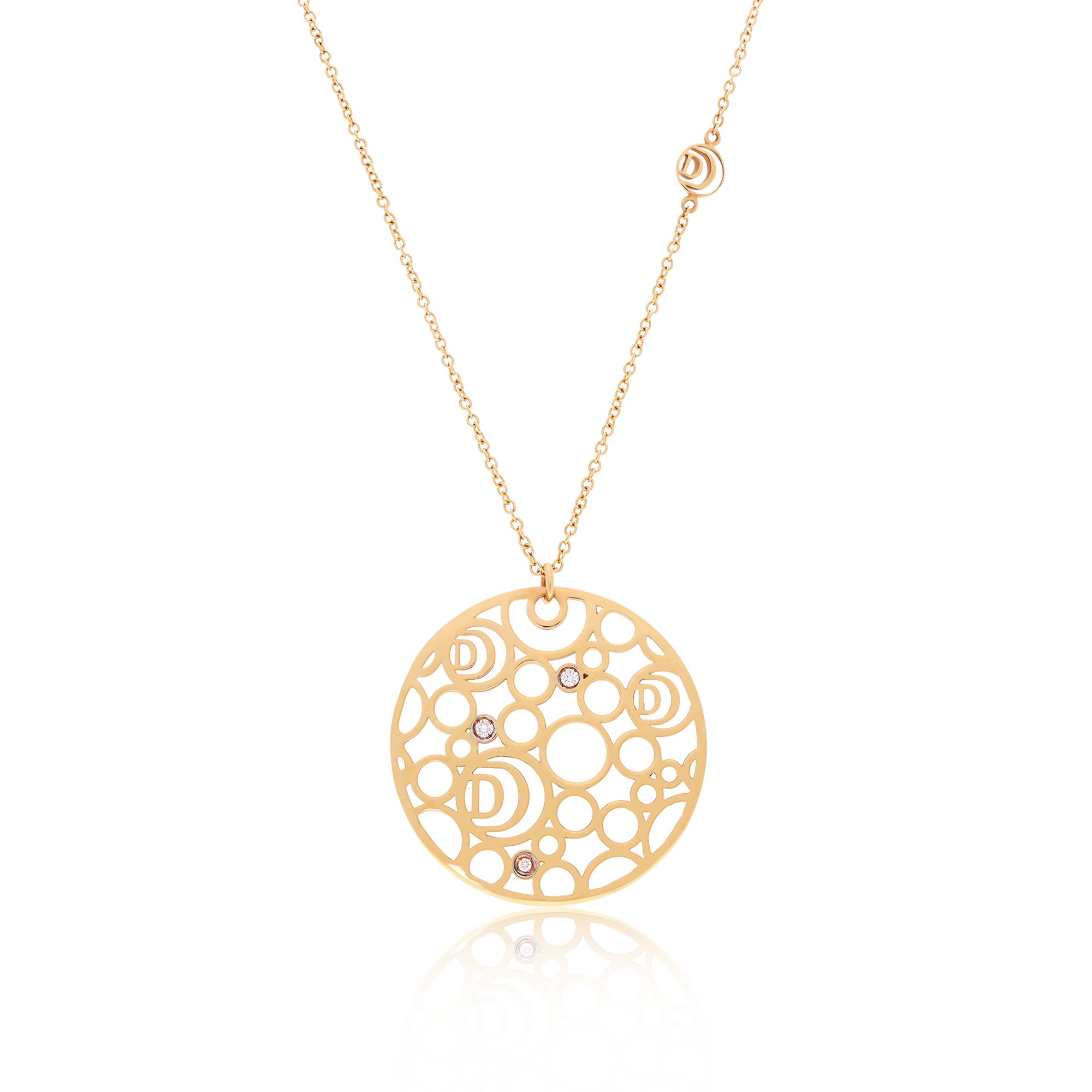 Collana in oro rosa 18 kt con diamanti 0,5 ct Damianissima Damiani 42-50 cm - DAMIANI