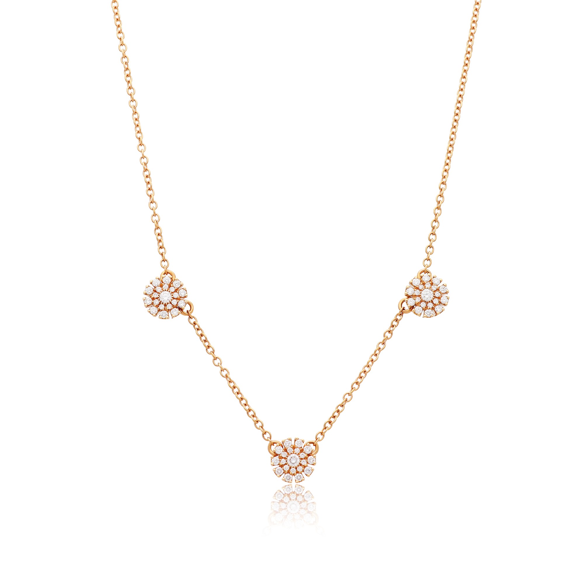 Damiani Margherita necklace in 18 kt yellow gold with diamond pav&eacute; 38-40 cm - DAMIANI