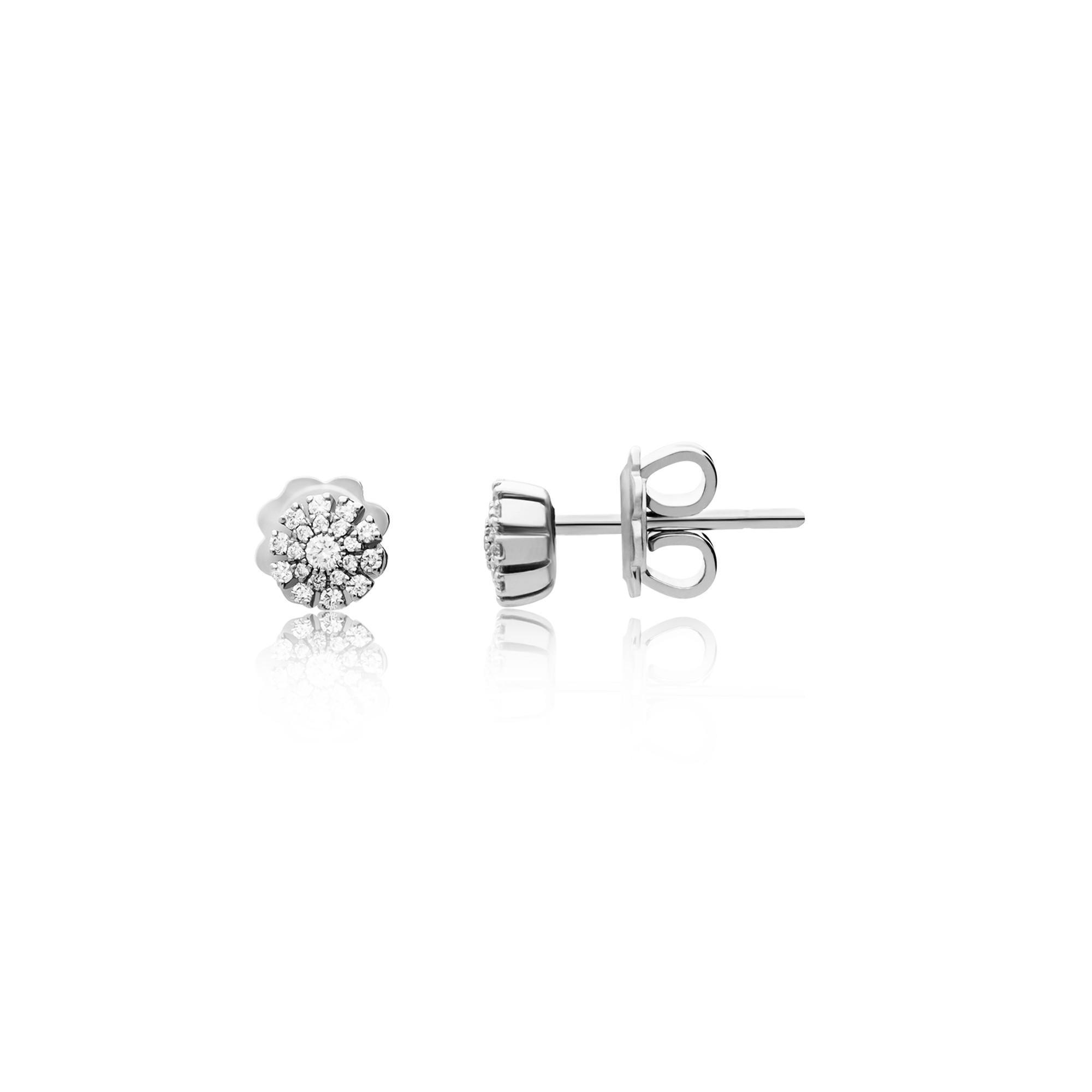 18kt white gold earrings with 0.21 ct diamond pav&eacute; Margherita Damiani - DAMIANI