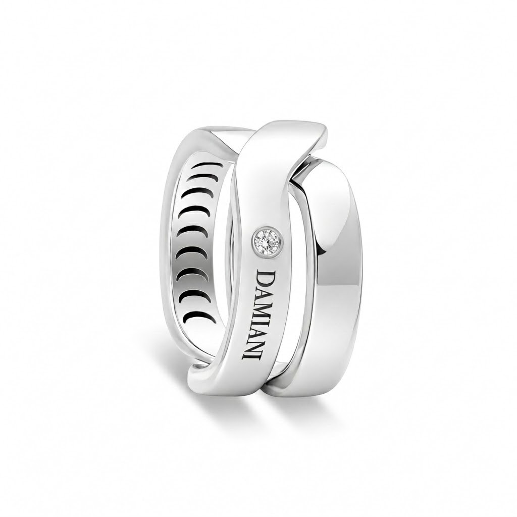 Anillo Damiani Abbraccio oro blanco 18kt diamante blanco talla 14 - DAMIANI