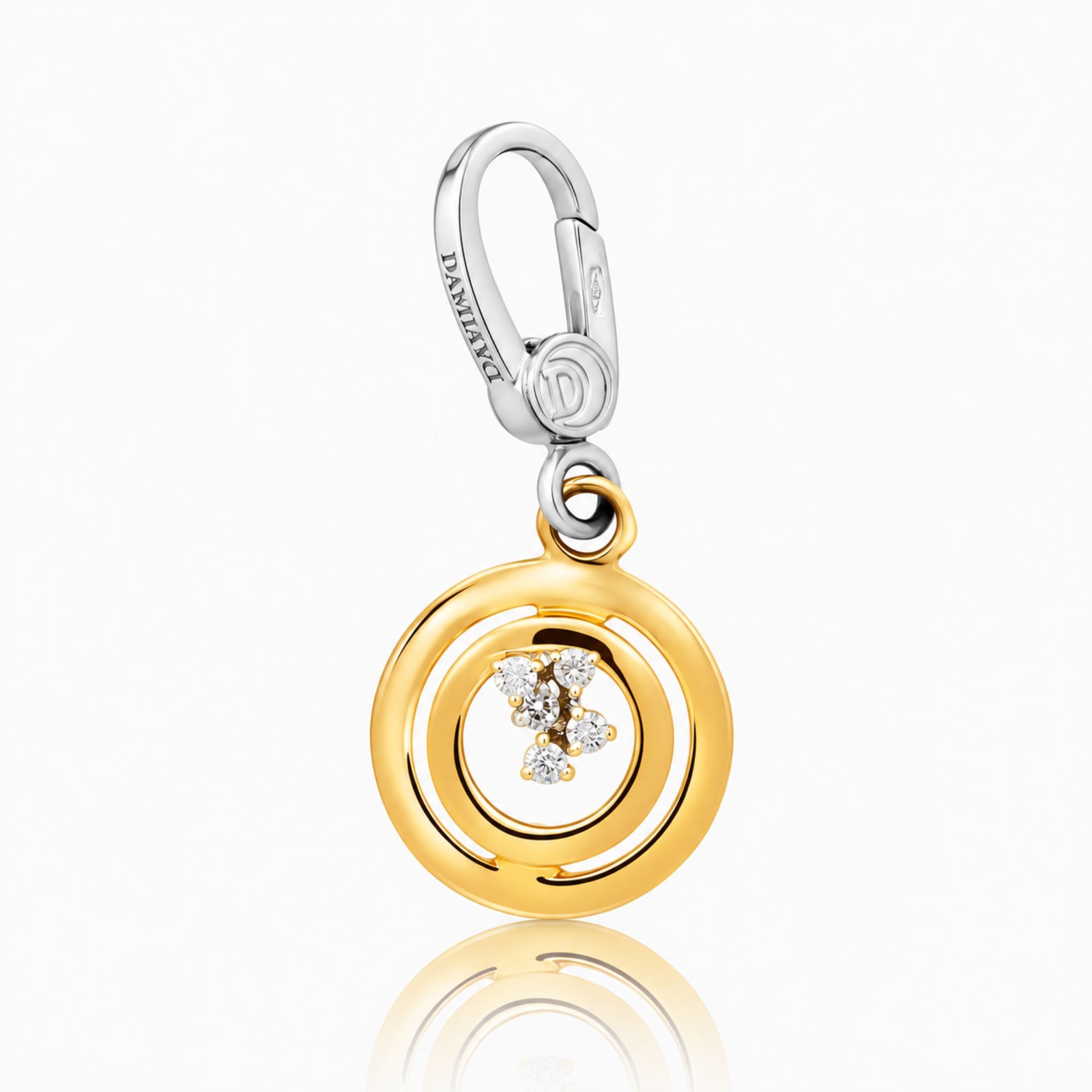 Colgante de oro blanco y rosa de 18kt con diamantes 0,8 ct Charming Damiani - DAMIANI