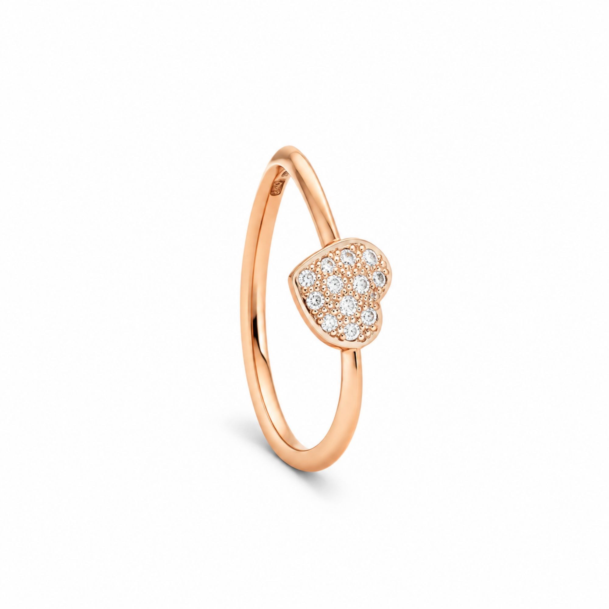 Anillo coraz&oacute;n en oro 18kt pav&eacute; diamantes talla 14 DODO - DODO