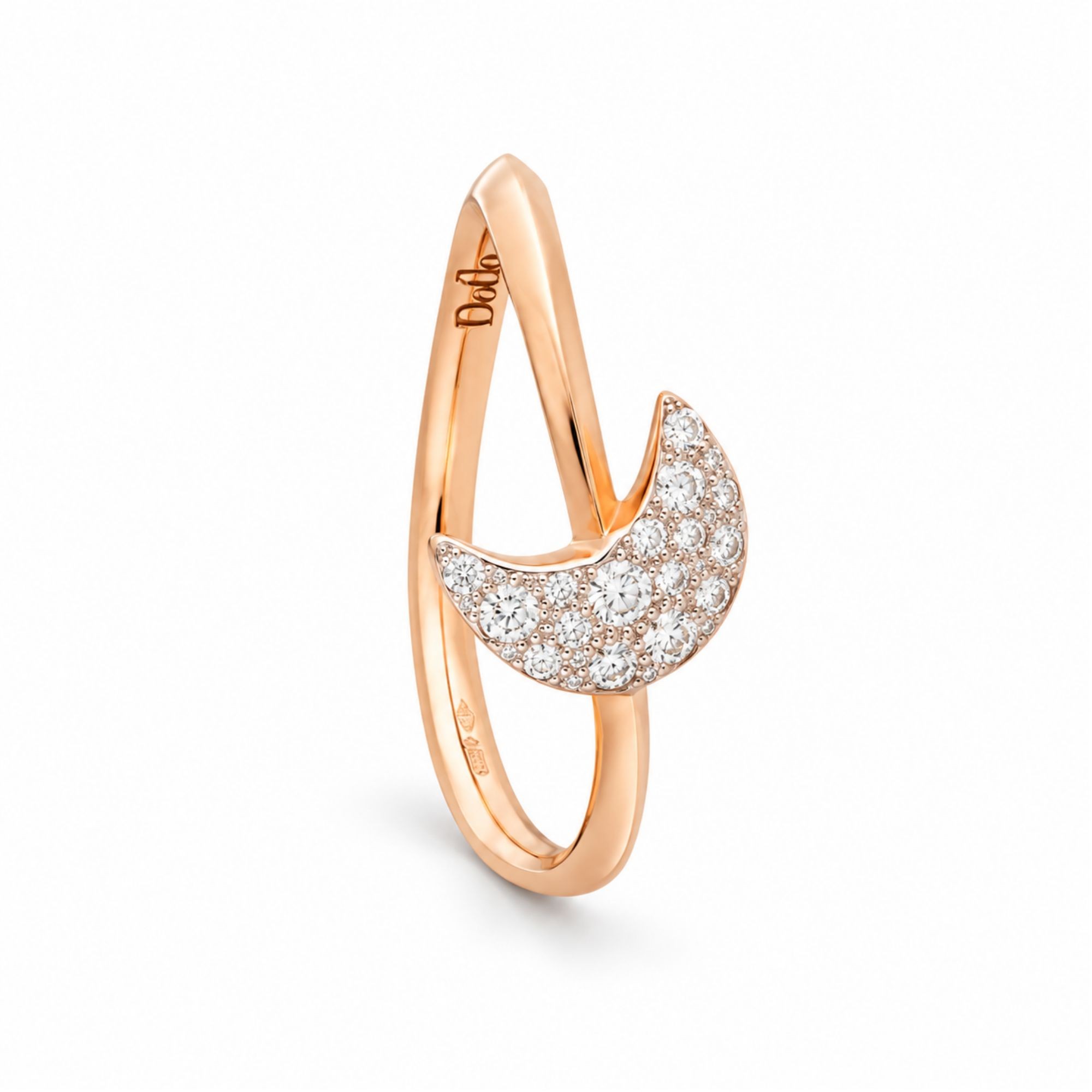 Anello lune in oro 18kt pav&eacute; diamanti misura 15 DODO Universe - DODO