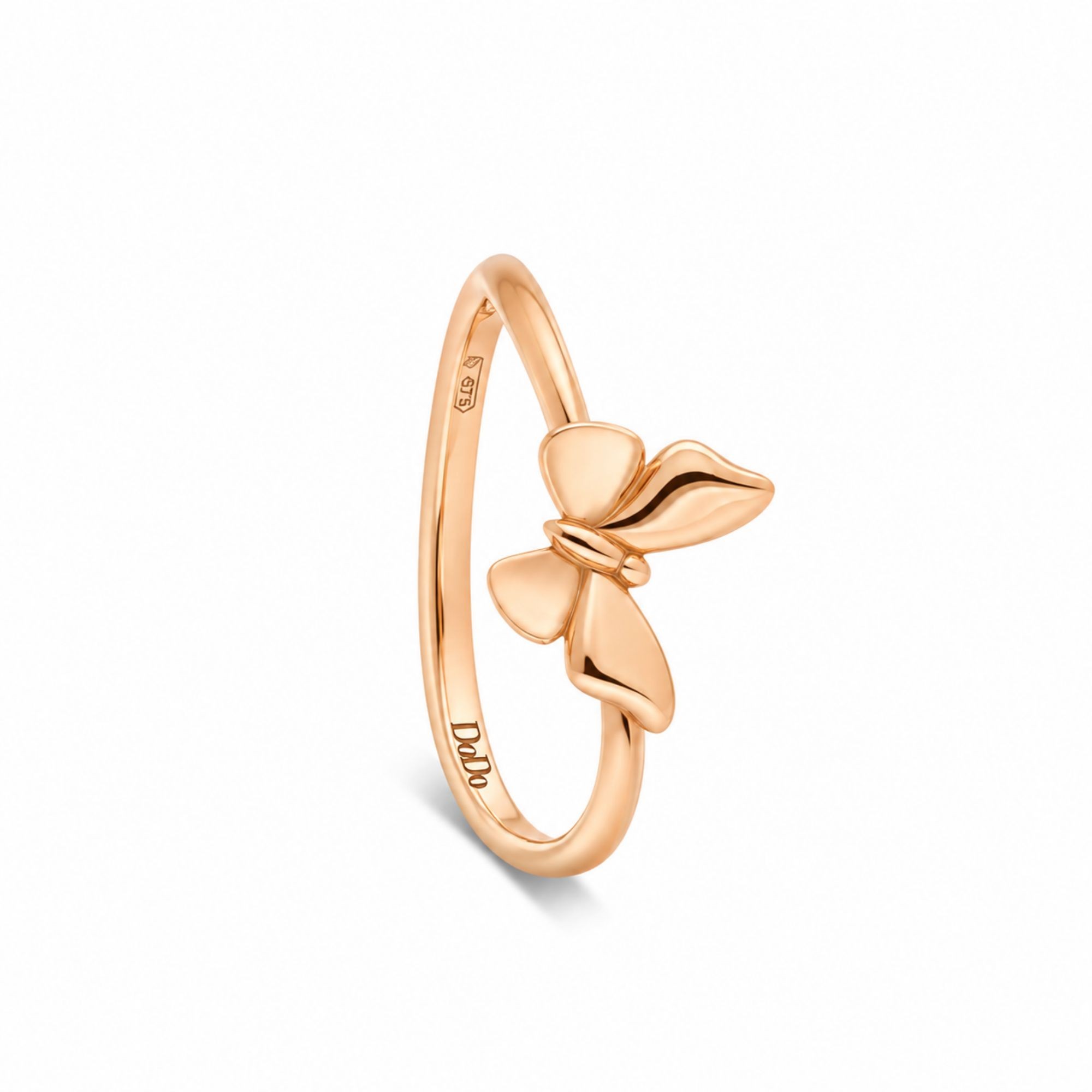 Anillo de oro rosa 9kt con mariposa Dodo Nature DODO talla 14 - DODO