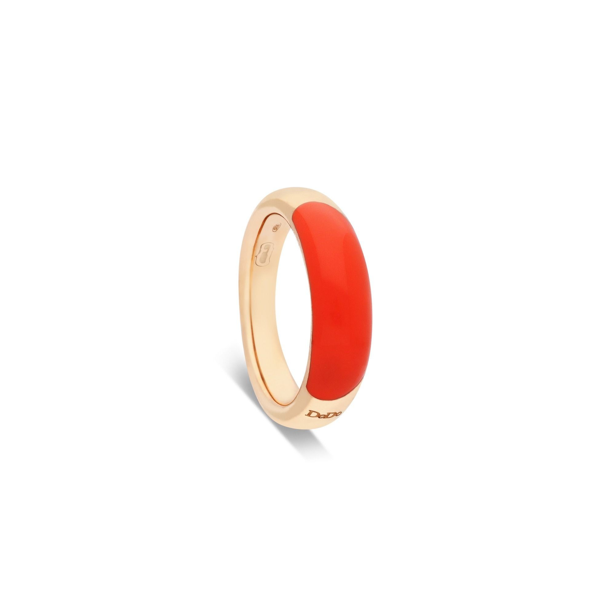 Anillo de plata dorada con esmalte rojo Rondelle Dodo talla 16 - DODO