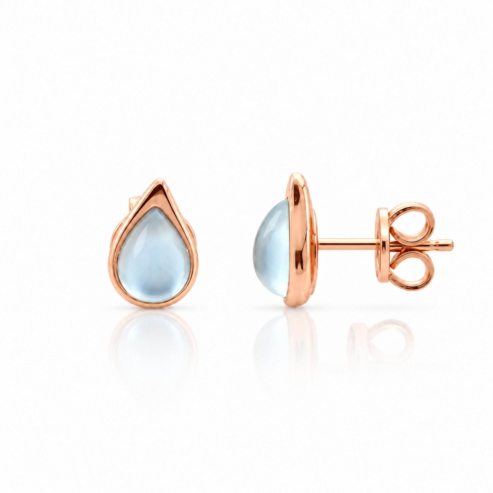 Mono pendiente en oro rosa de 9kt con piedra azul DODO Dodo Nature - DODO