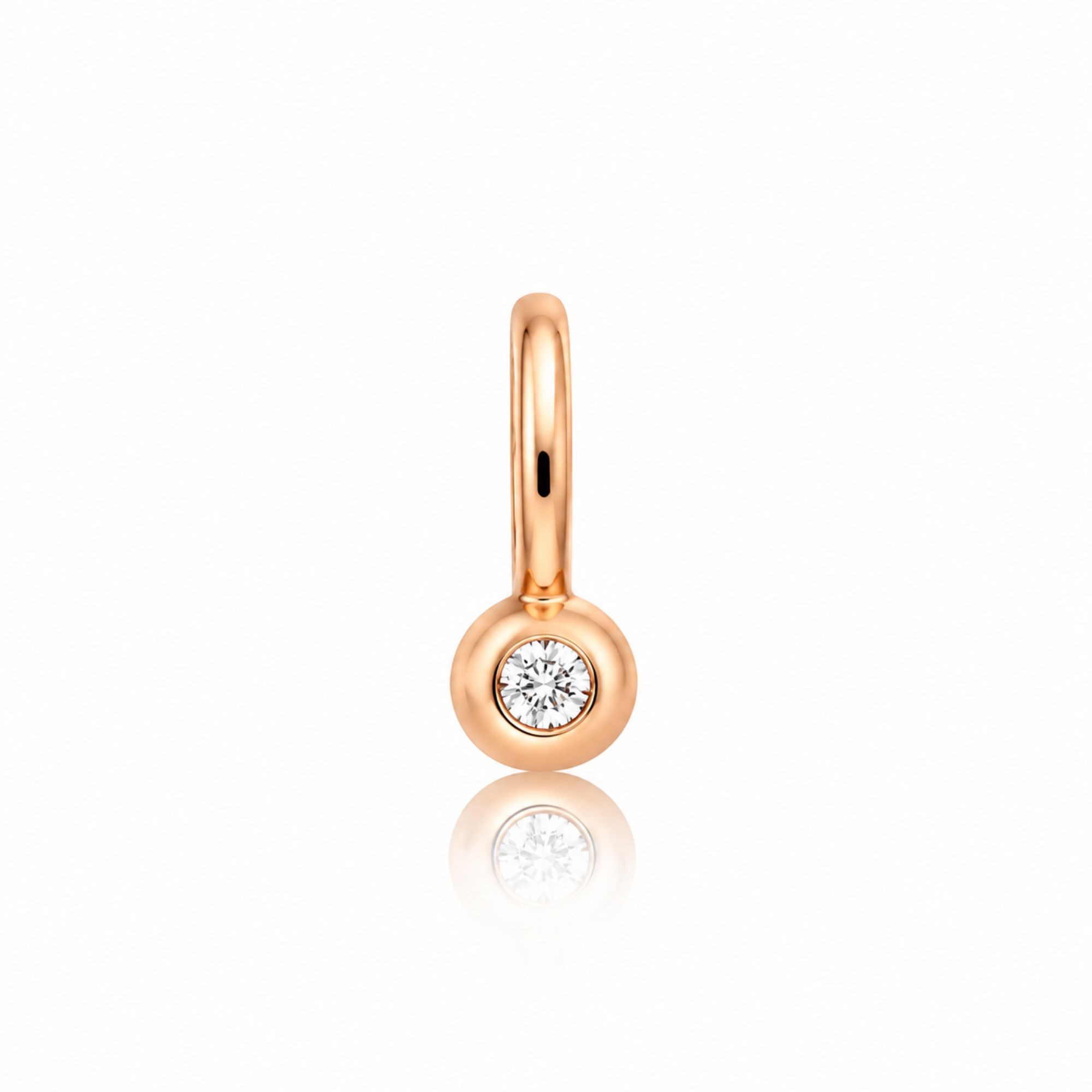 Charm en oro rosa 9kt con diamante blanco DODO Bollicine - DODO