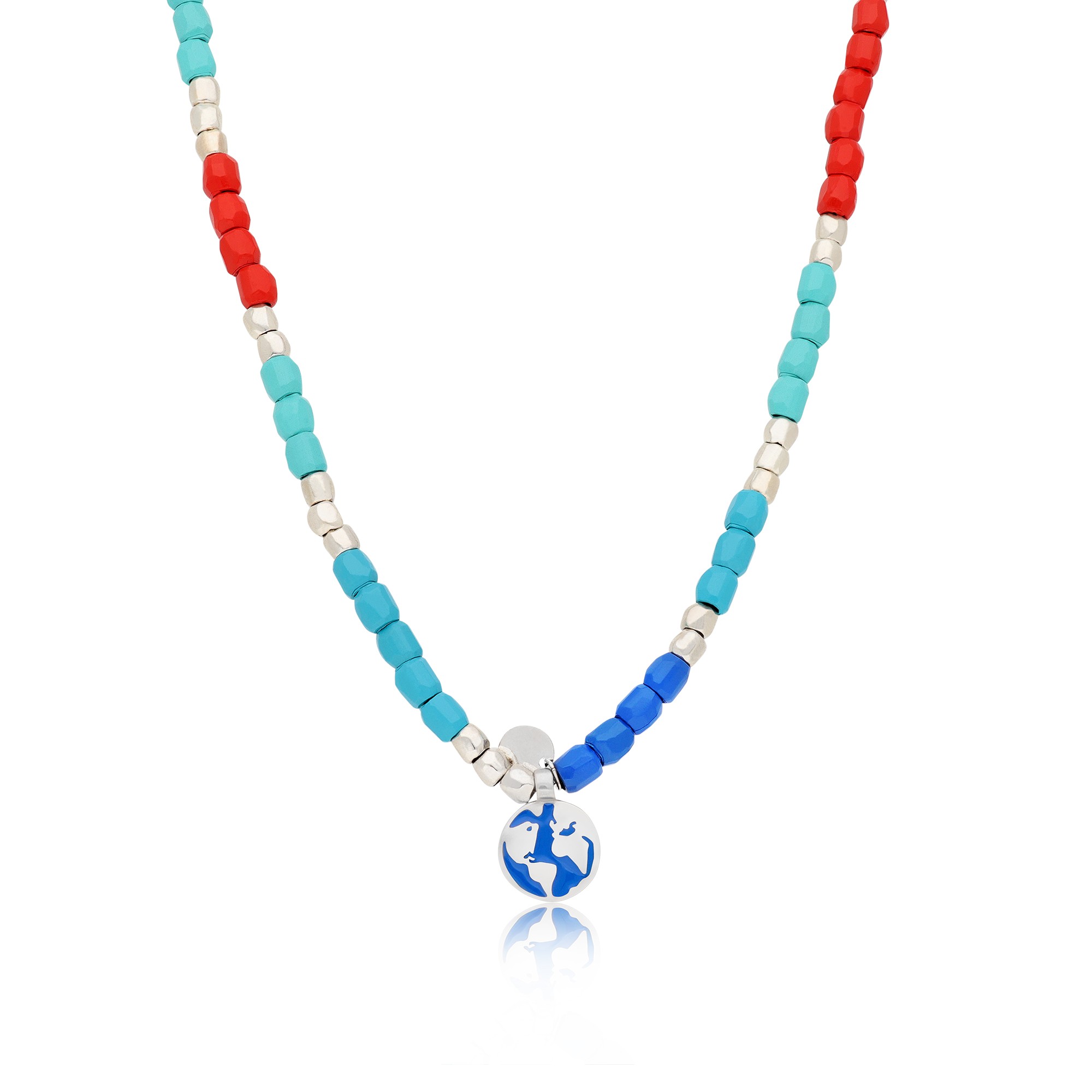 Collana in argento 925 con perline blu DODO Mini Granelli 42 cm - DODO