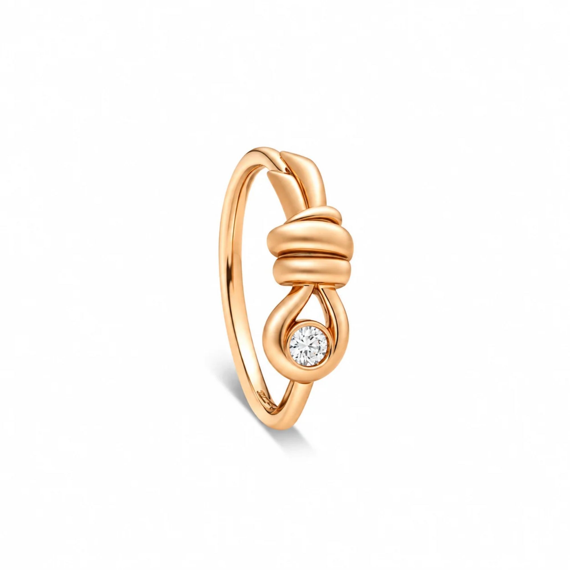 Anello nodo oro rosa diamante 0,07 ct Nodo DODO misura 12 - DODO