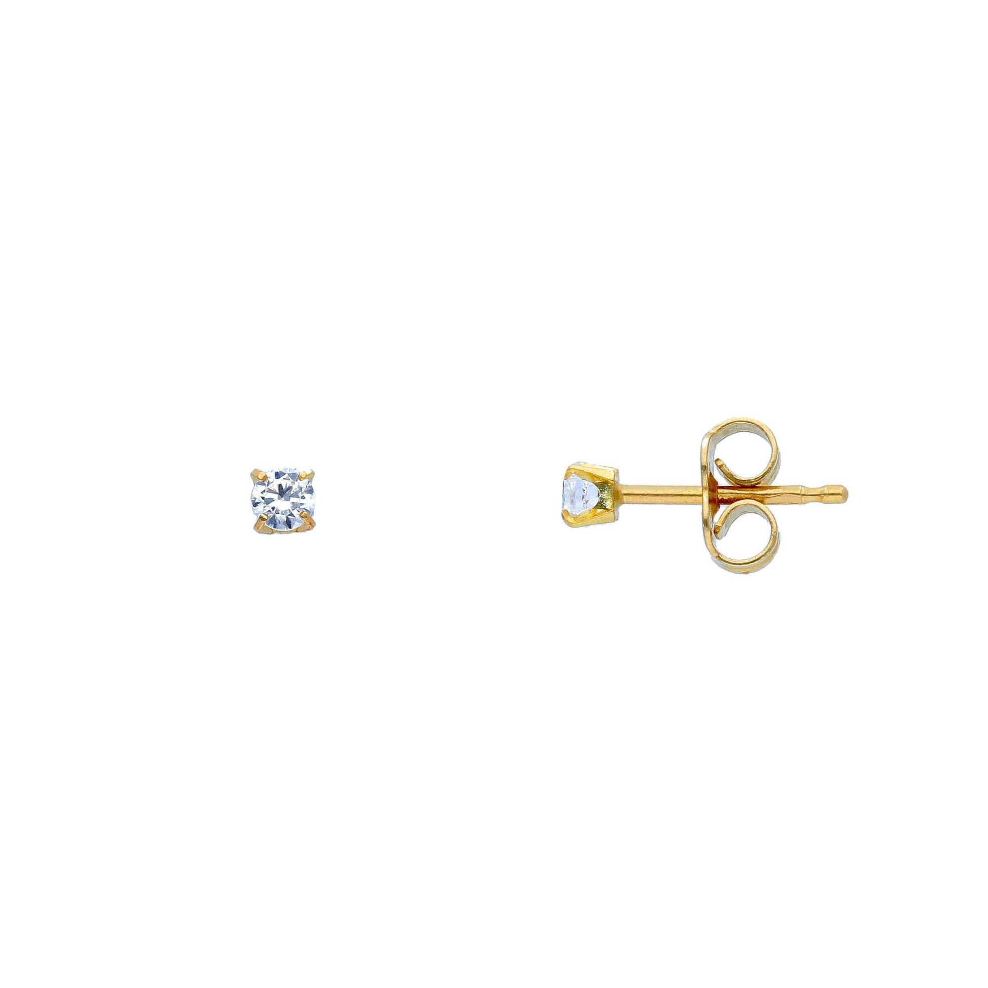 Orecchini punto luce in oro giallo con zircone - ORO&CO